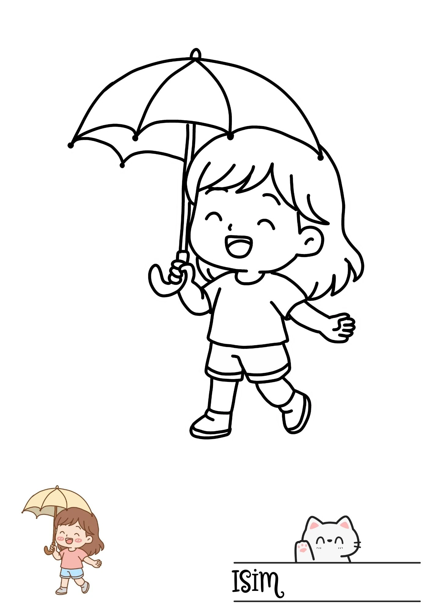 Yağmur Temalı Boyama Kitabı - Dijital (PDF)