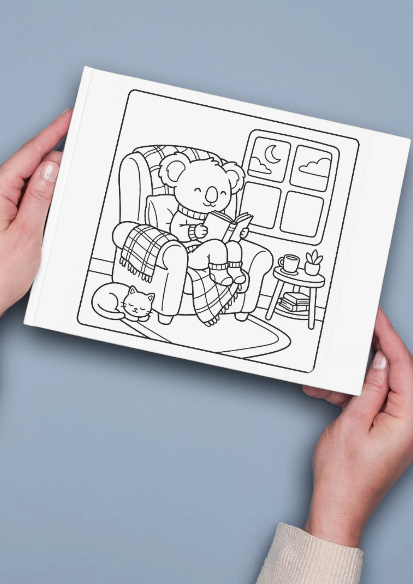 Calm Koala Vol 1 - 22x22cm Boyama Kitabı, Çocuk ve Yetişkinler İçin