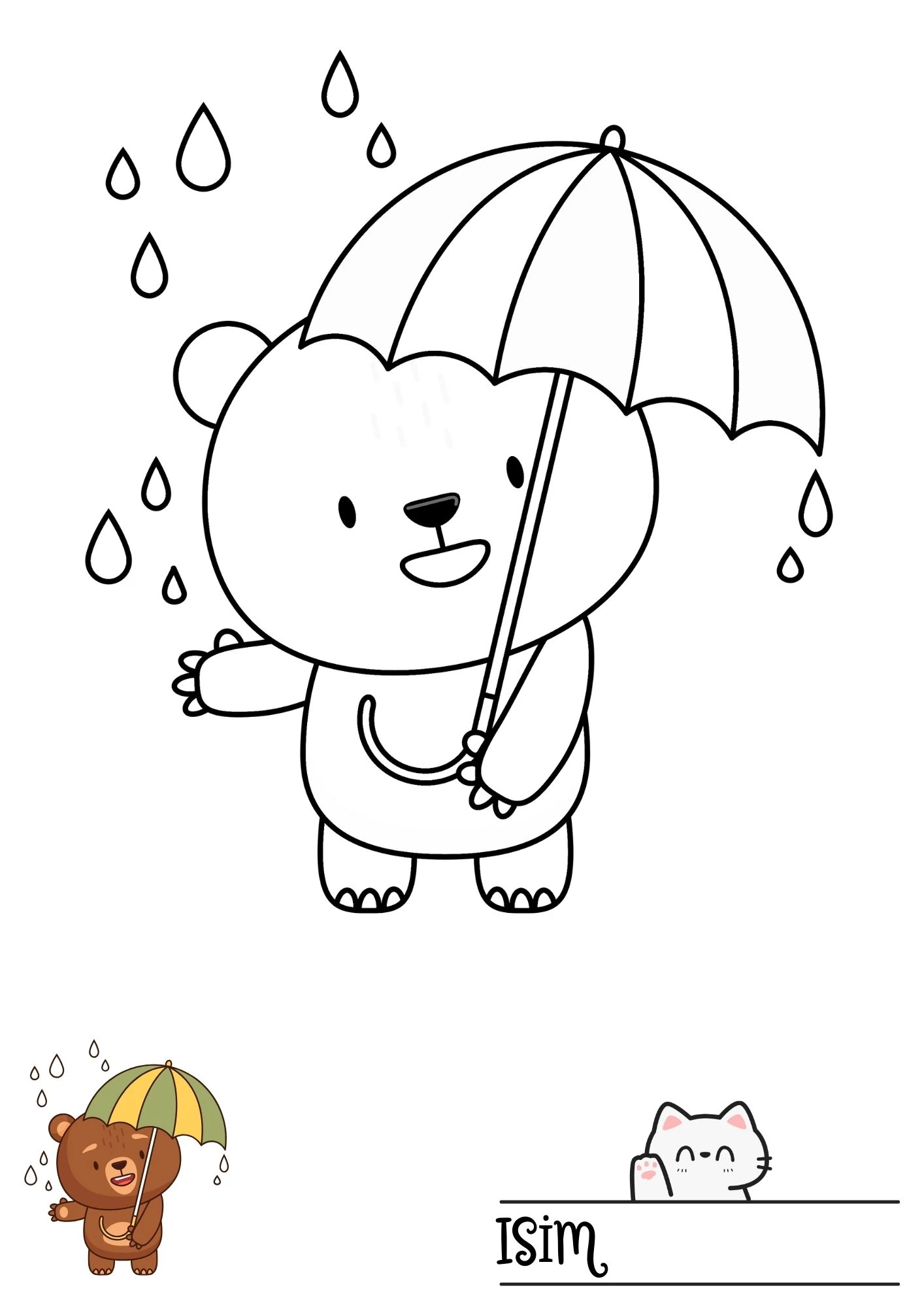 Yağmur Temalı Boyama Kitabı - Dijital (PDF)