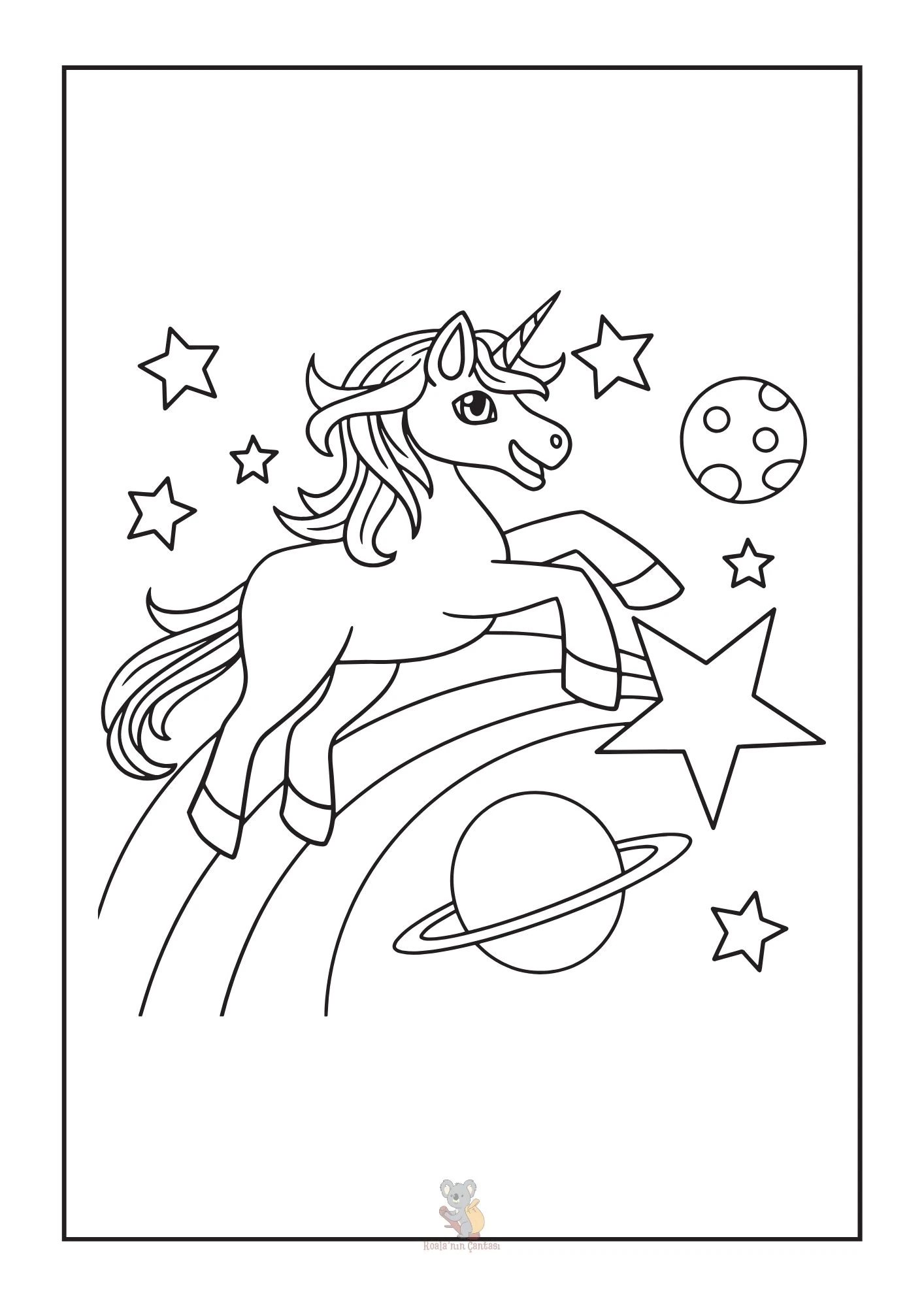 Unicorn Macerası 1 Boyama Kitabı - Dijital (PDF)