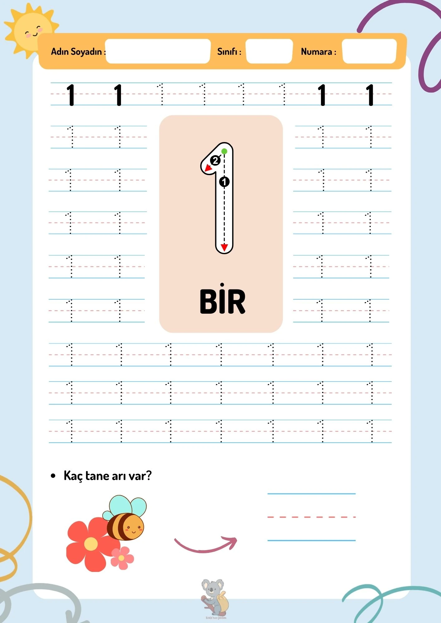 Rakamları Öğreniyorum Etkinlik Kitabı - Dijital (PDF)