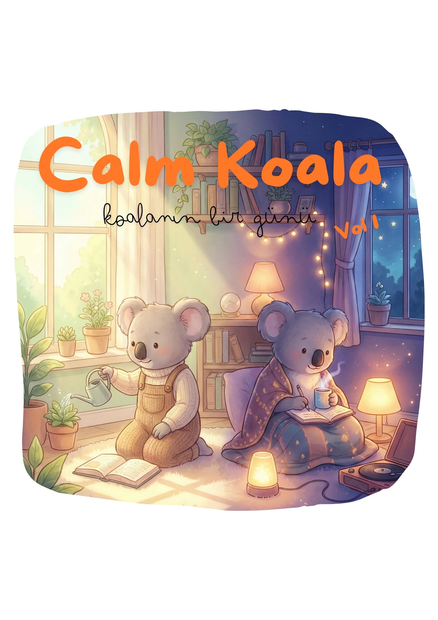 Calm Koala Vol 1 - 22x22cm Boyama Kitabı, Çocuk ve Yetişkinler İçin