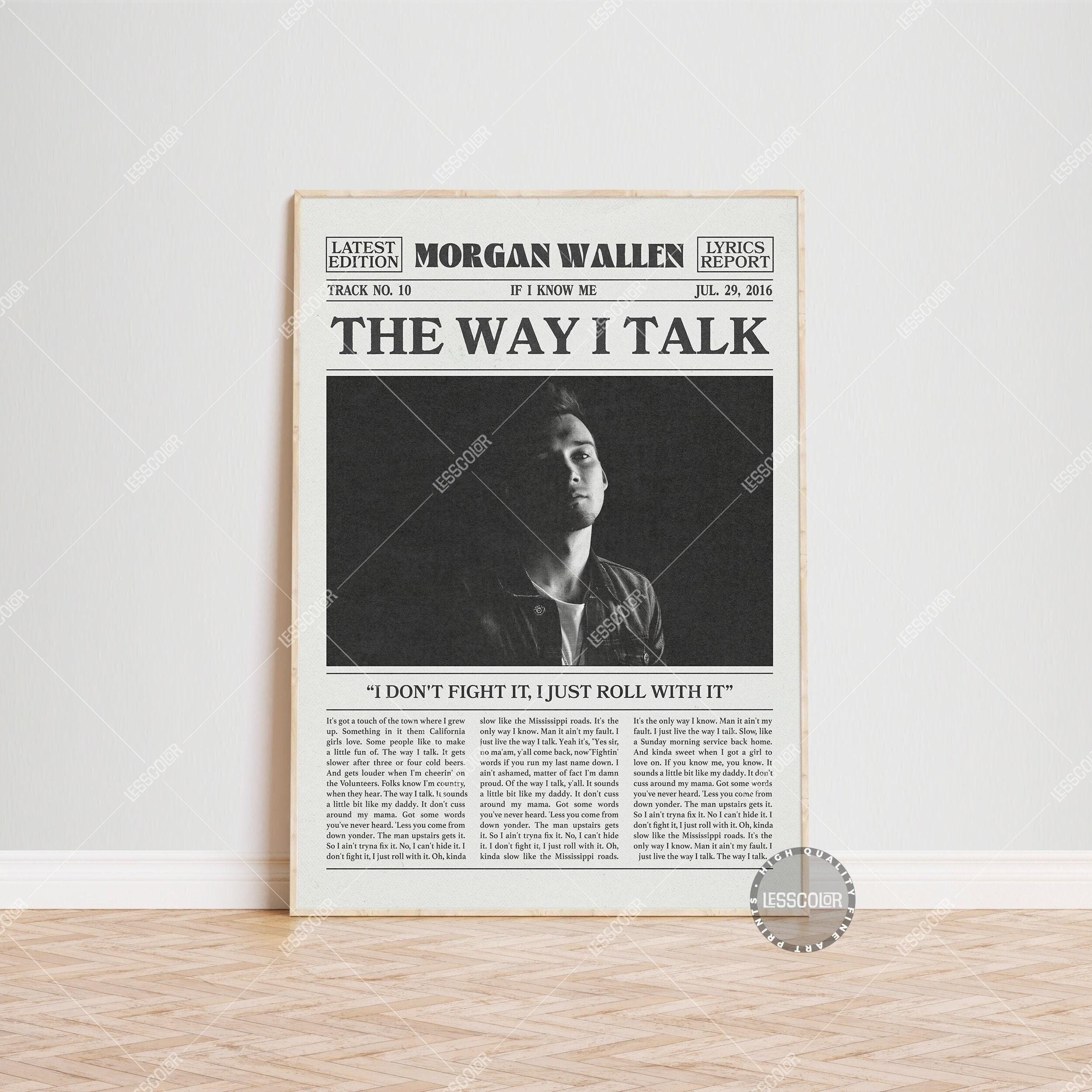 Morgan Wallen Retro Newspaper Print, The Way I Talk Poster