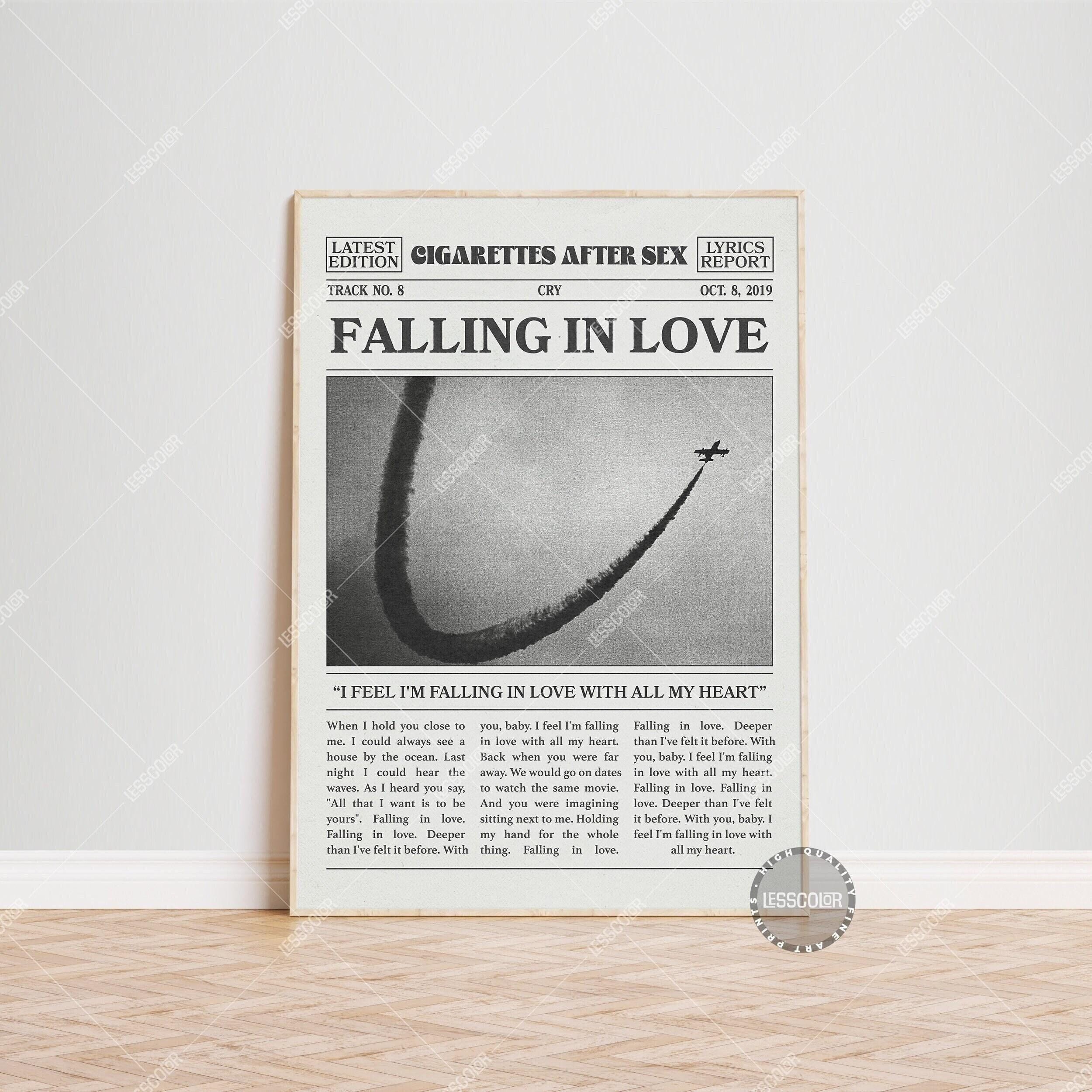 Cigarettes After Sex Retro Newspaper Print, Falling in Love Poster
