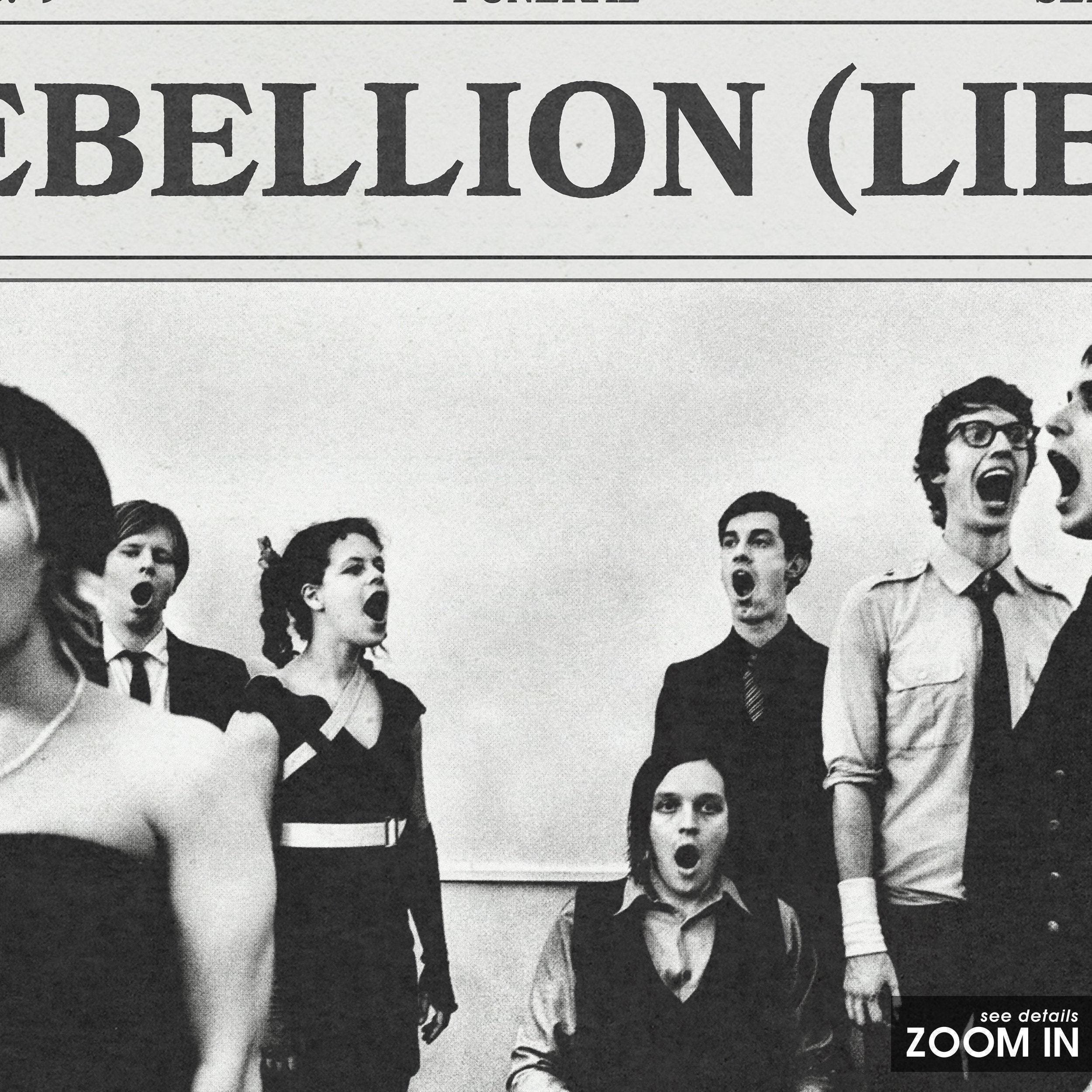 Arcade Fire Retro Newspaper Print, Rebellion (Lies) Poster
