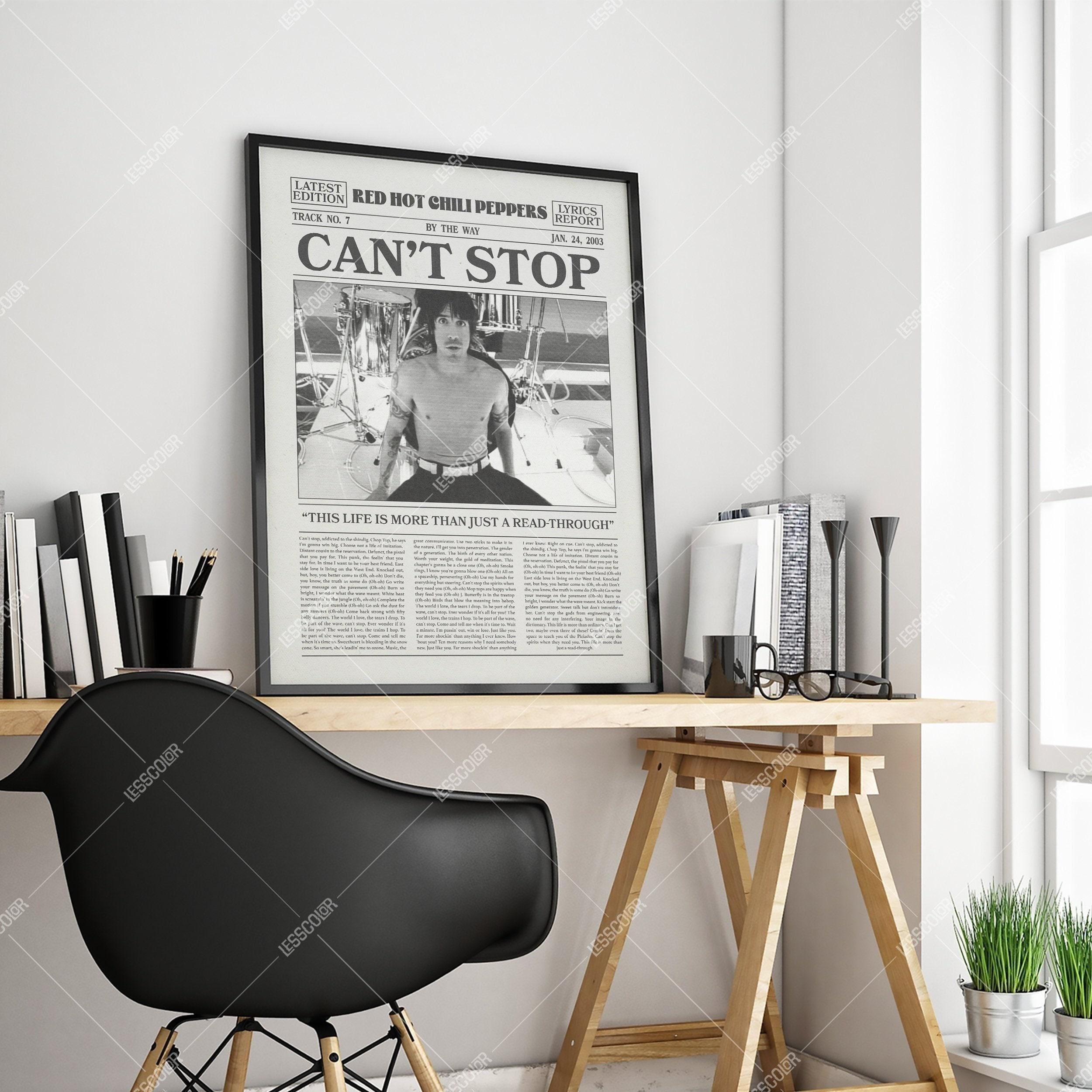 Red Hot Chili Peppers Retro Newspaper Print, Can't Stop Poster