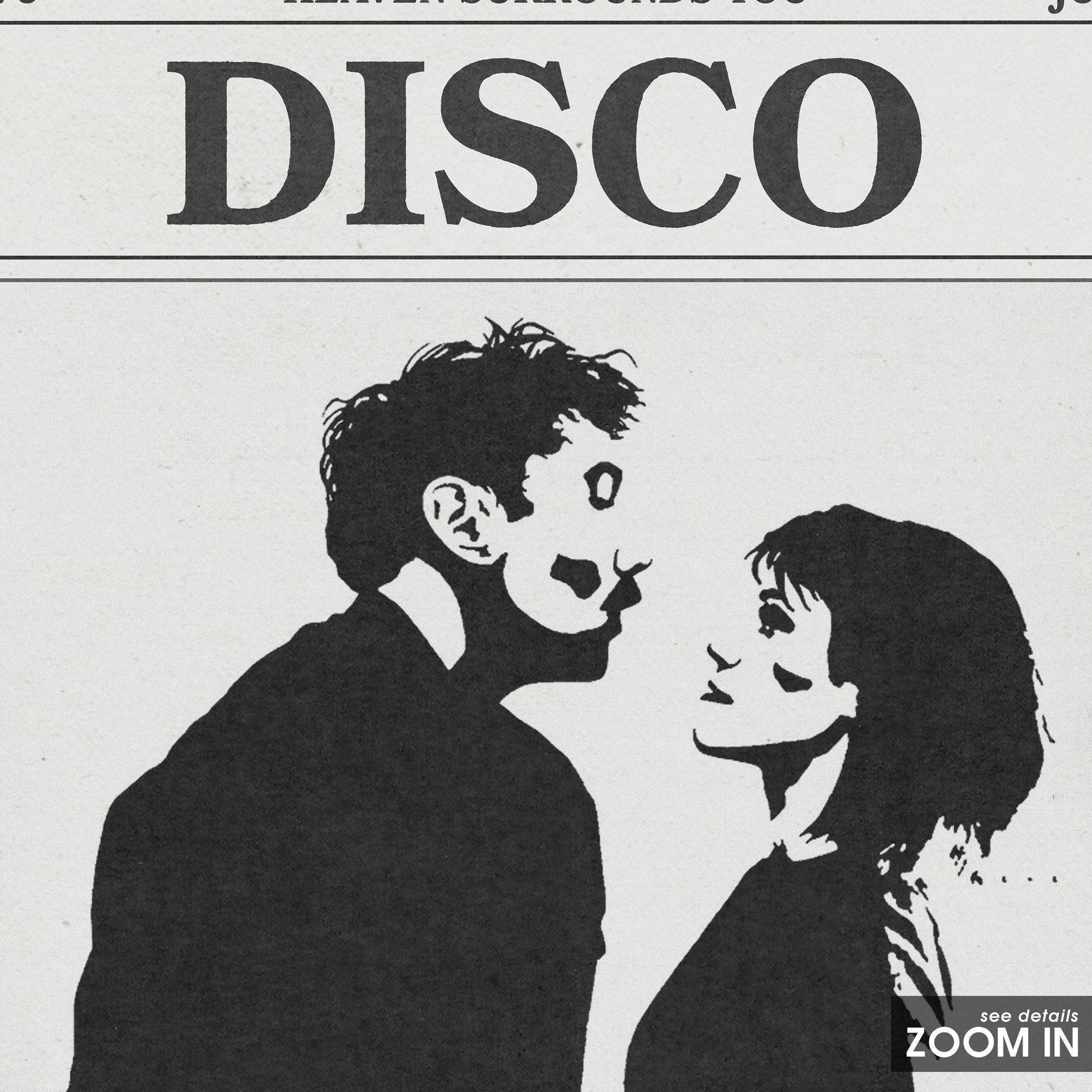 Surf Curse Retro Newspaper Print, Disco Poster
