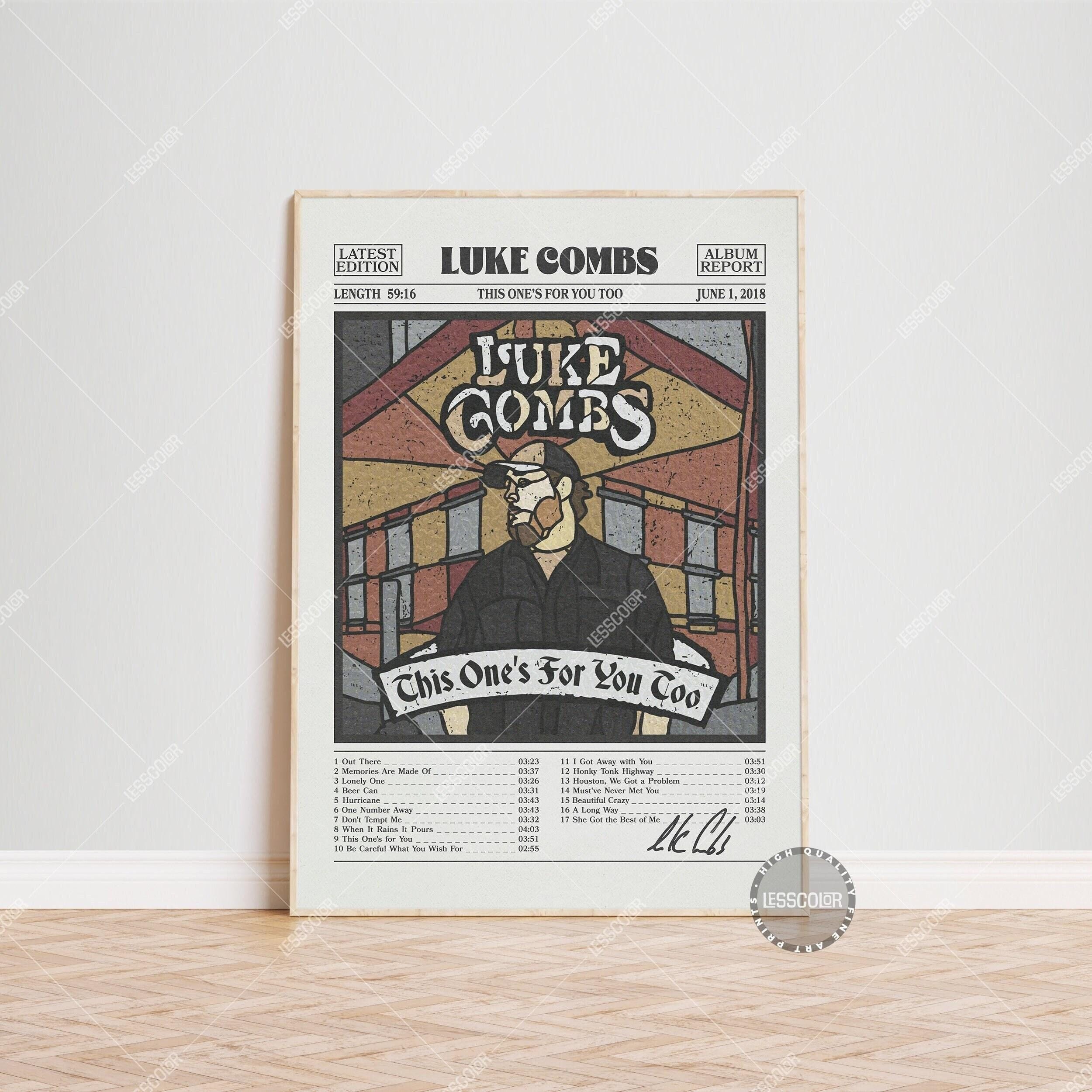 Luke Combs Retro Newspaper Print, This One’s For You Too Poster
