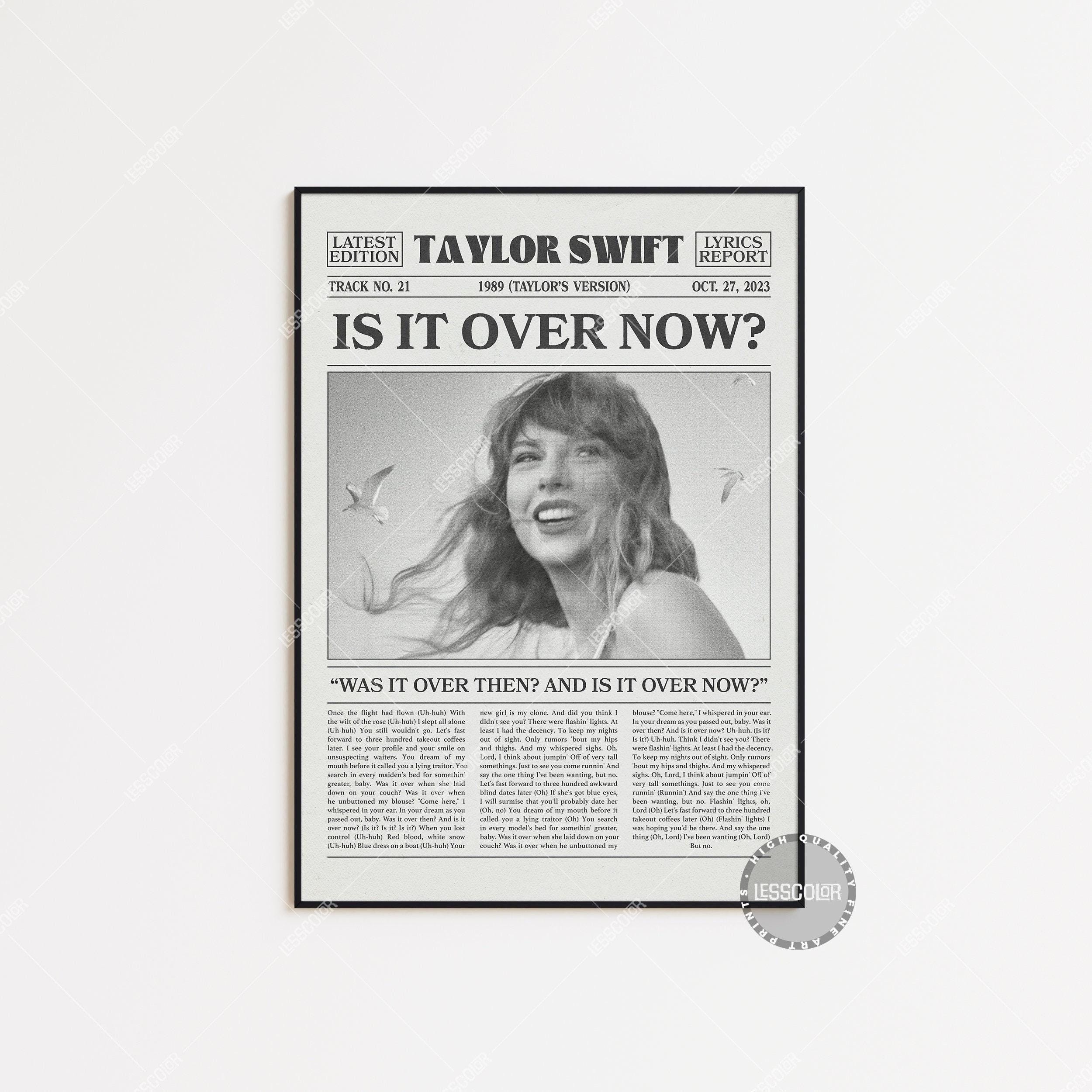 Taylor Swift Retro Newspaper Print, Is It Over Now? Poster main variant image