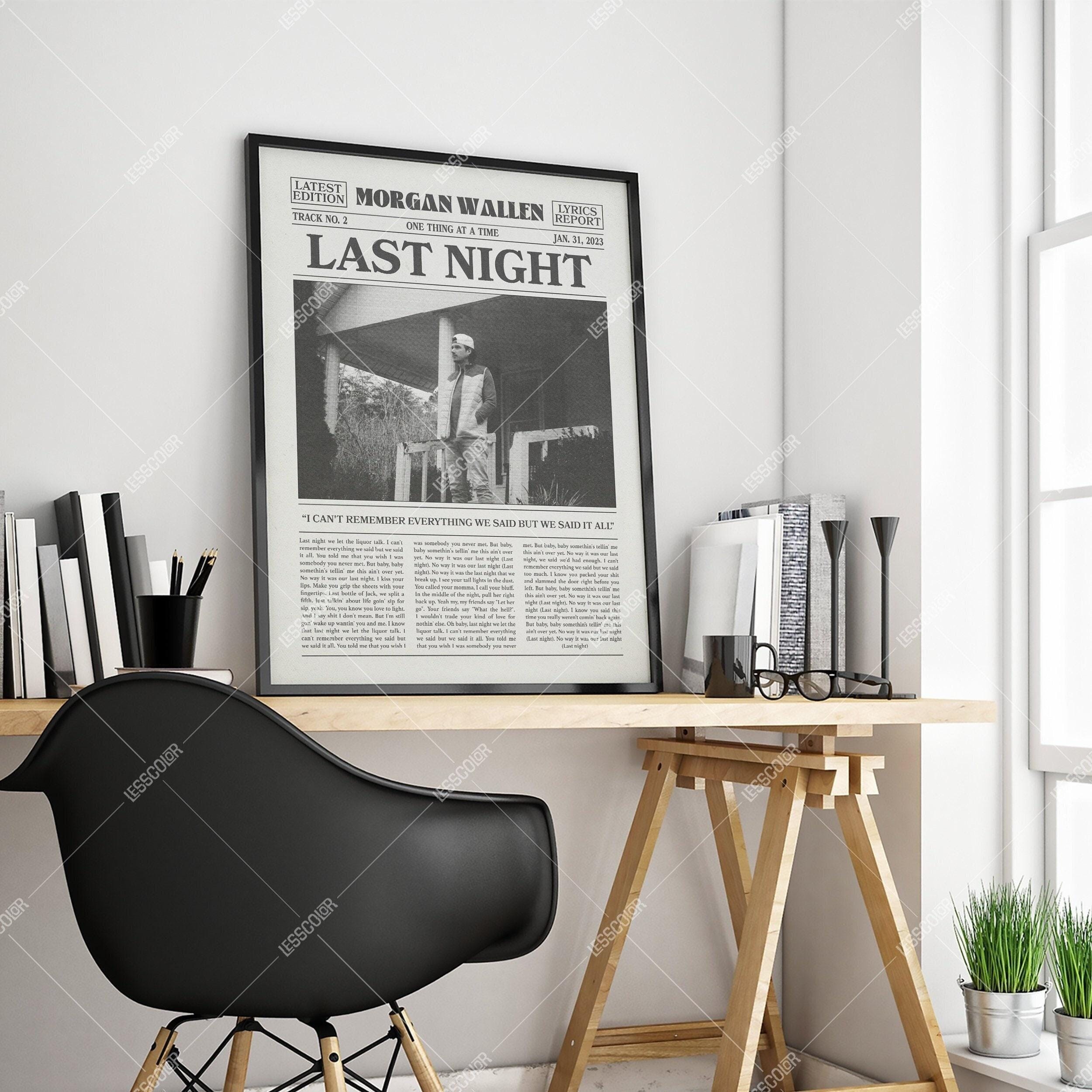 Morgan Wallen Retro Newspaper Print, Last Night Poster