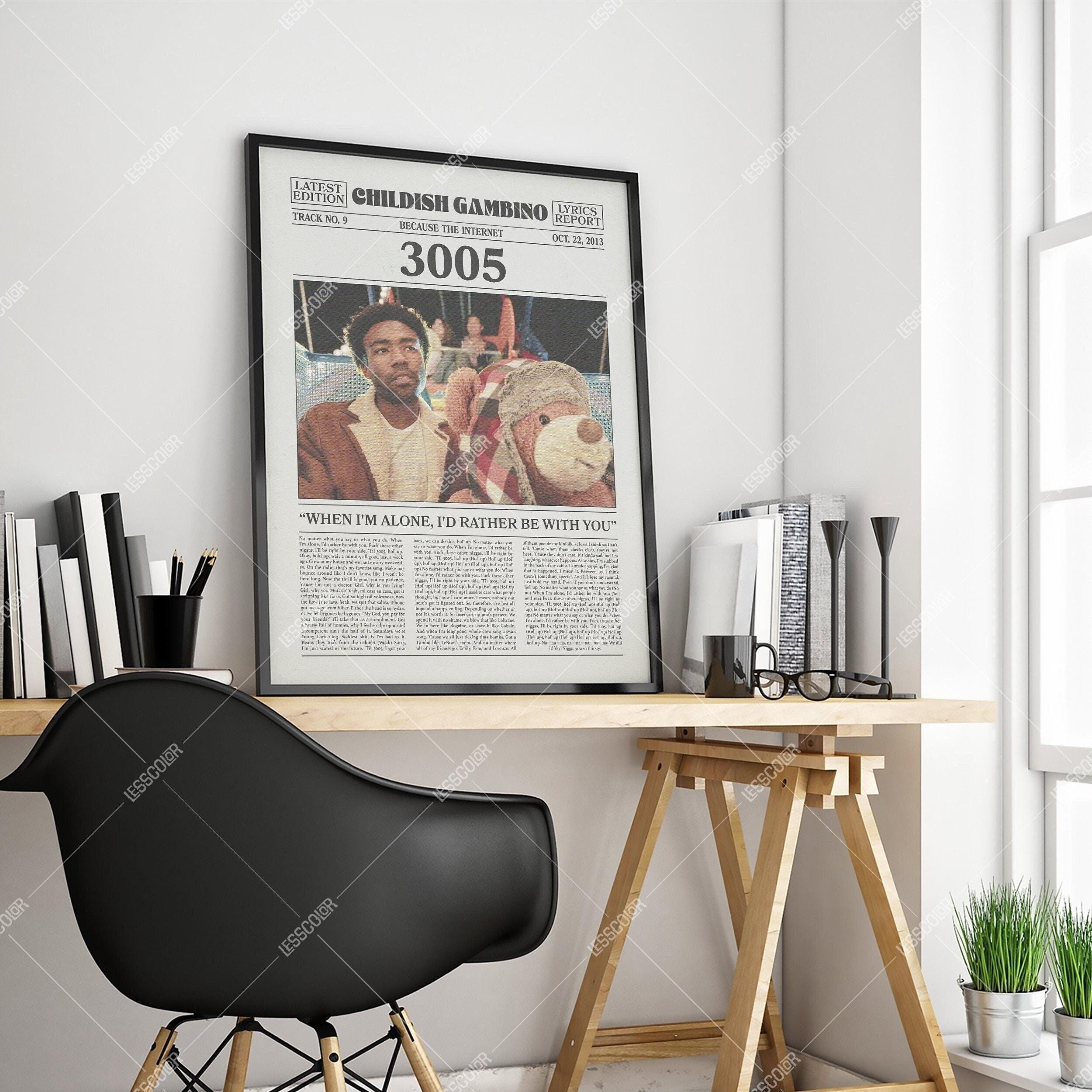 Childish Gambino Retro Newspaper Print, 3005 Poster