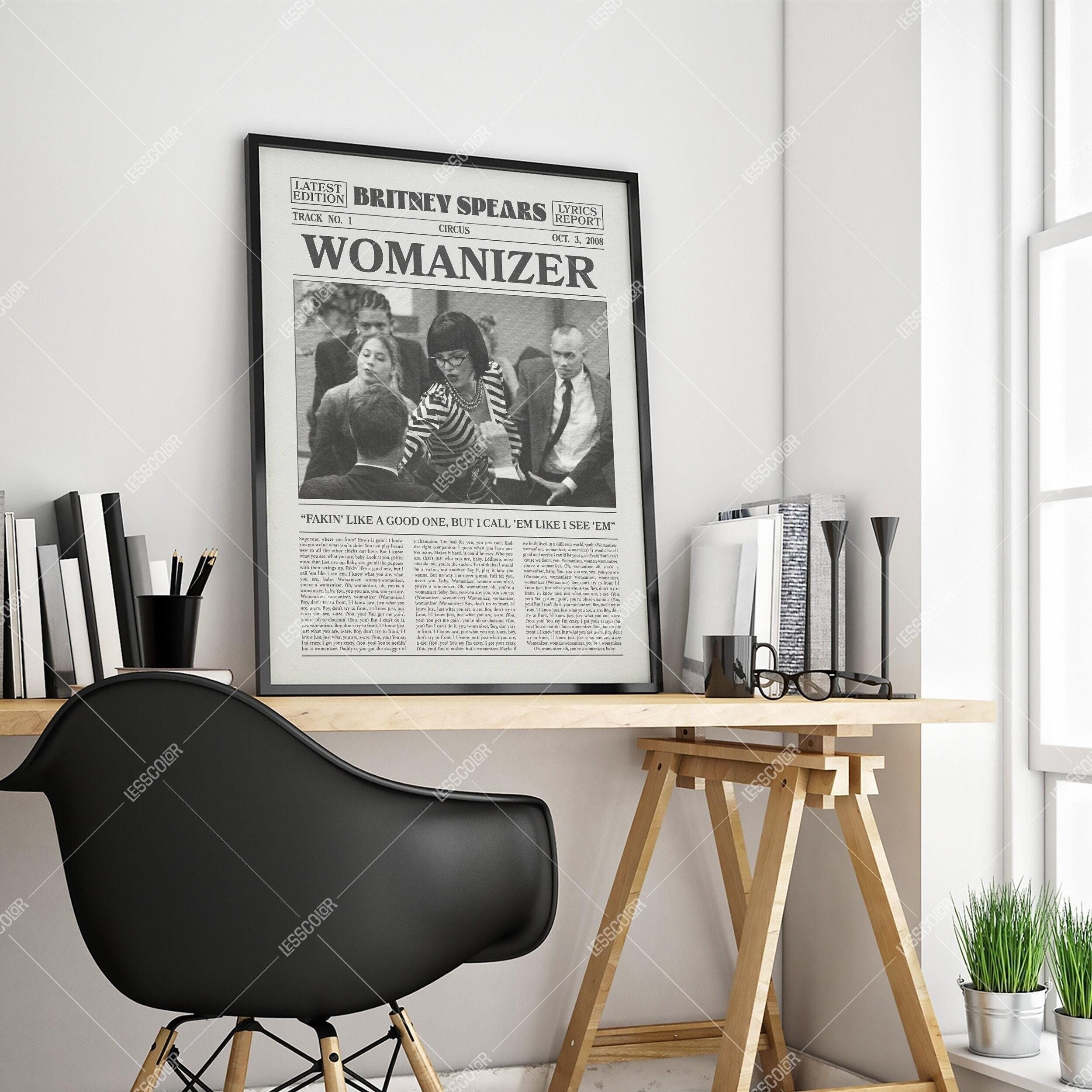 Britney Spears Newspaper Print, Womanizer Poster