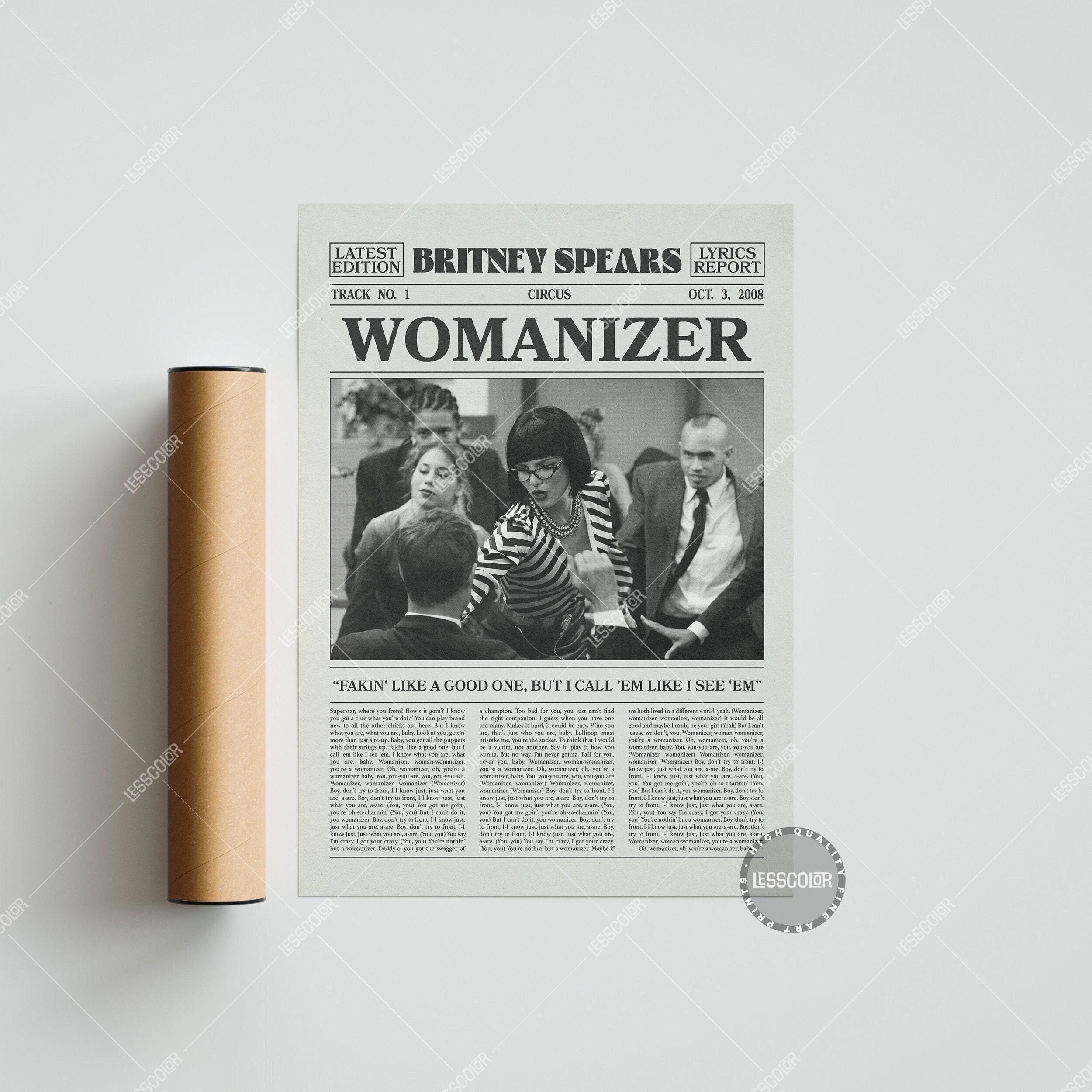 Britney Spears Newspaper Print, Womanizer Poster