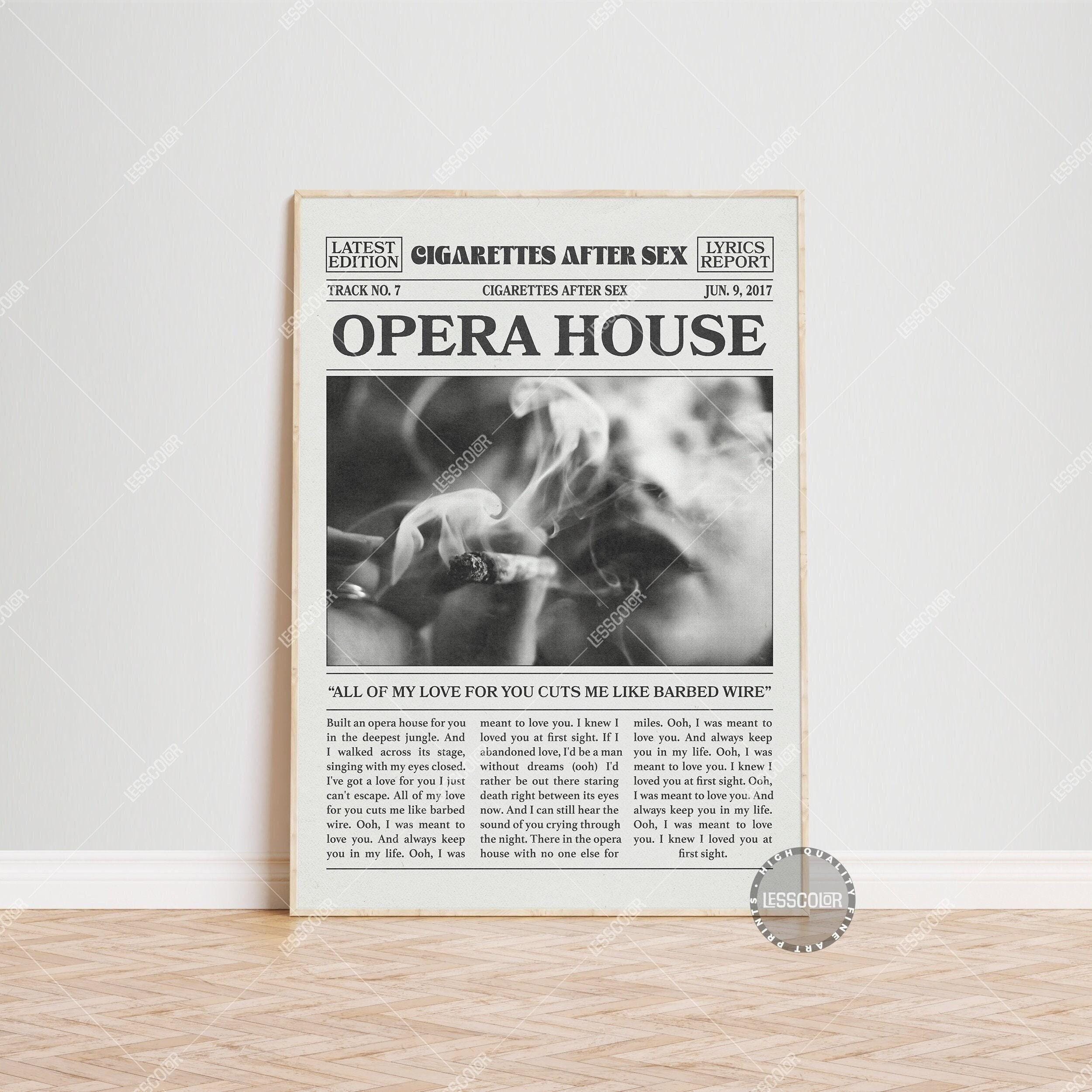 Cigarettes After Sex Retro Newspaper Print, Opera House Poster