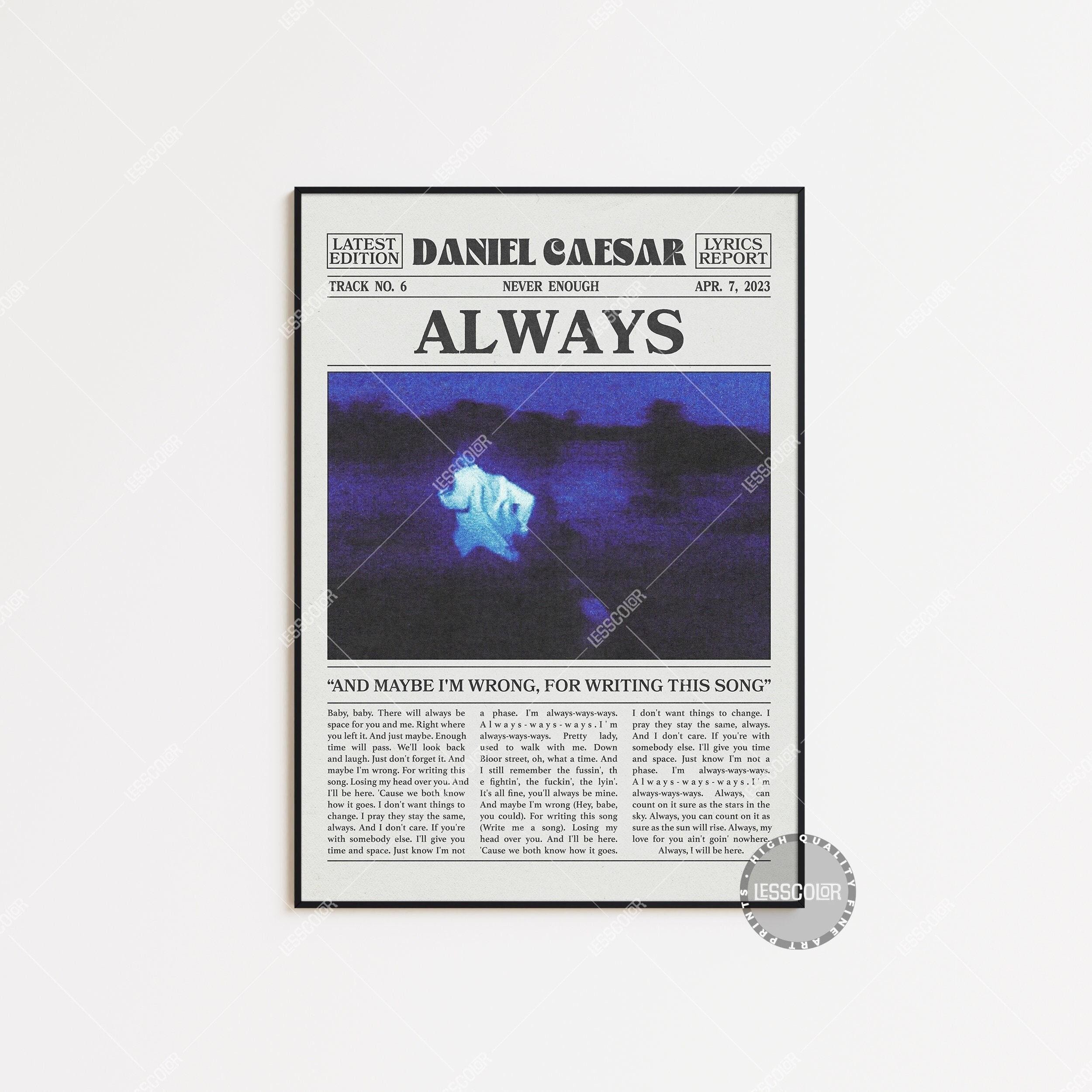 Daniel Caesar Newspaper Print, Always Poster main variant image
