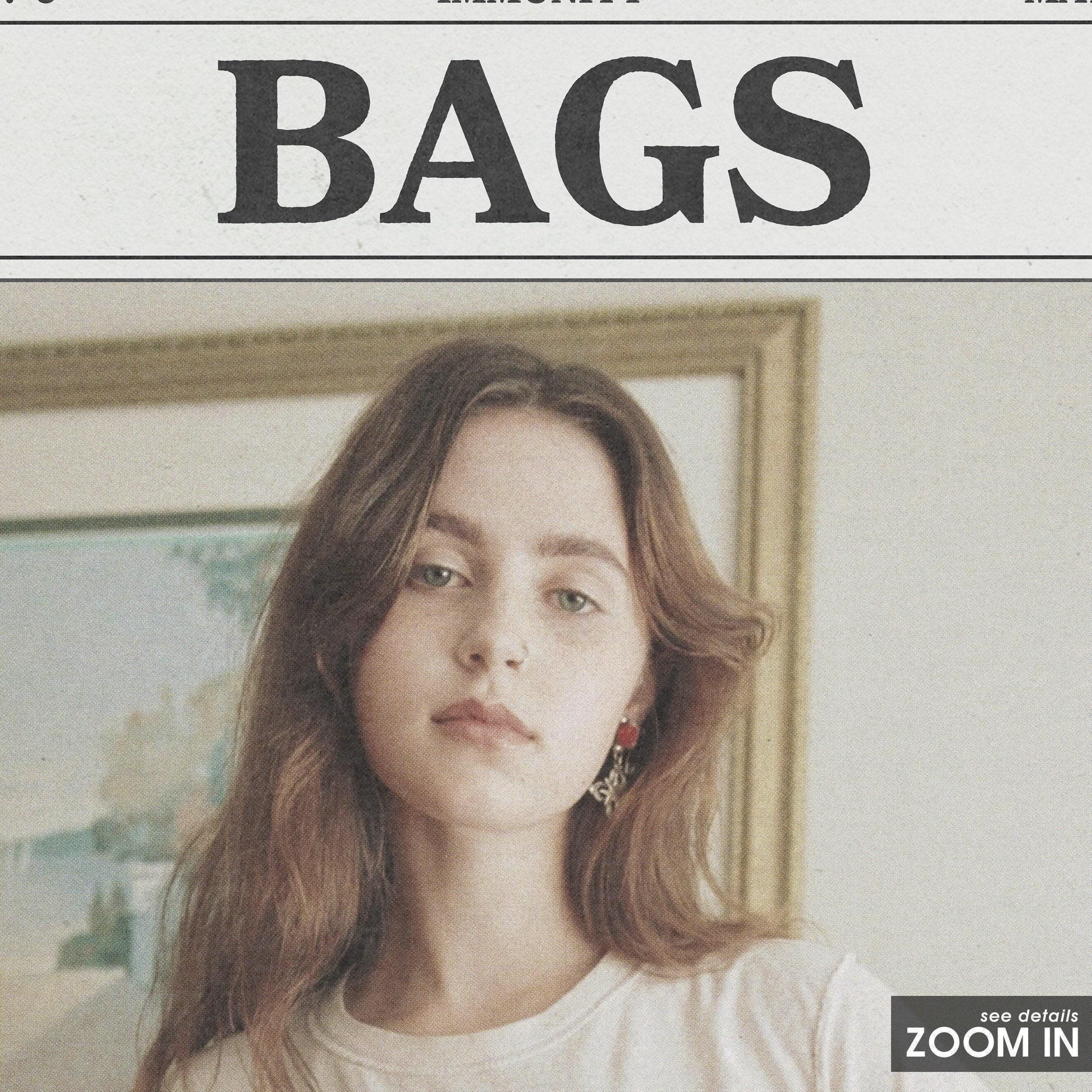 Clairo Retro Newspaper Print, Bags Poster