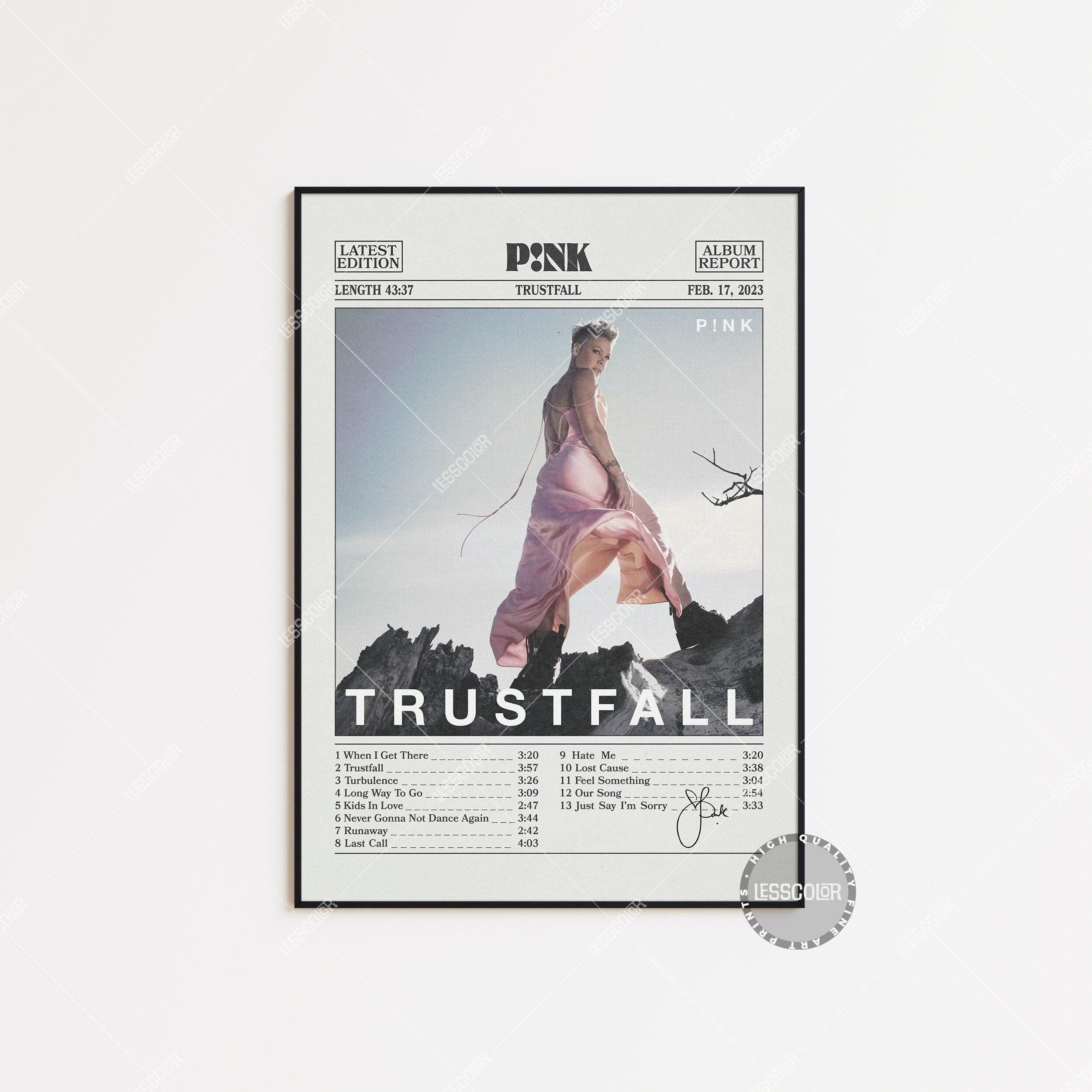 P!nk Retro Newspaper Print, Trustfall Poster