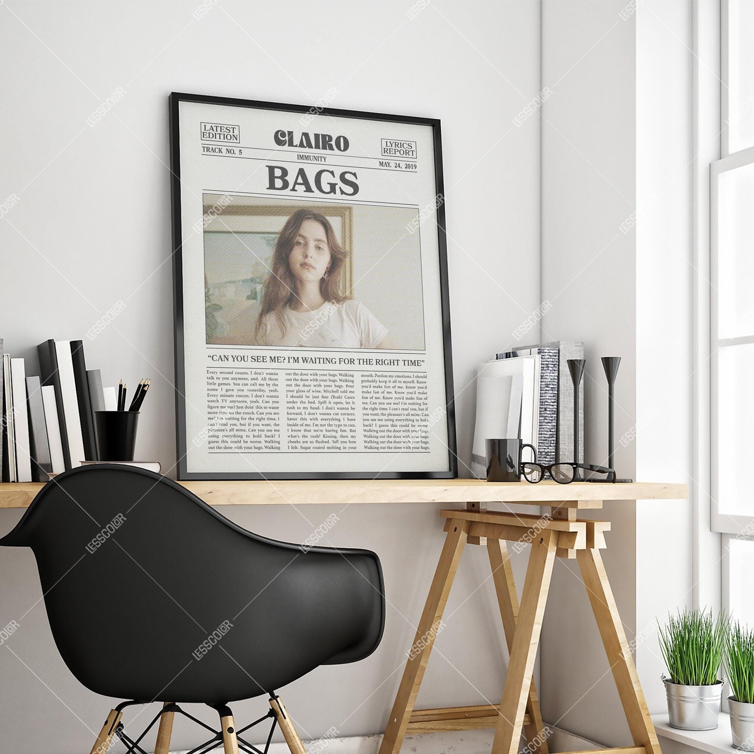 Clairo Retro Newspaper Print, Bags Poster
