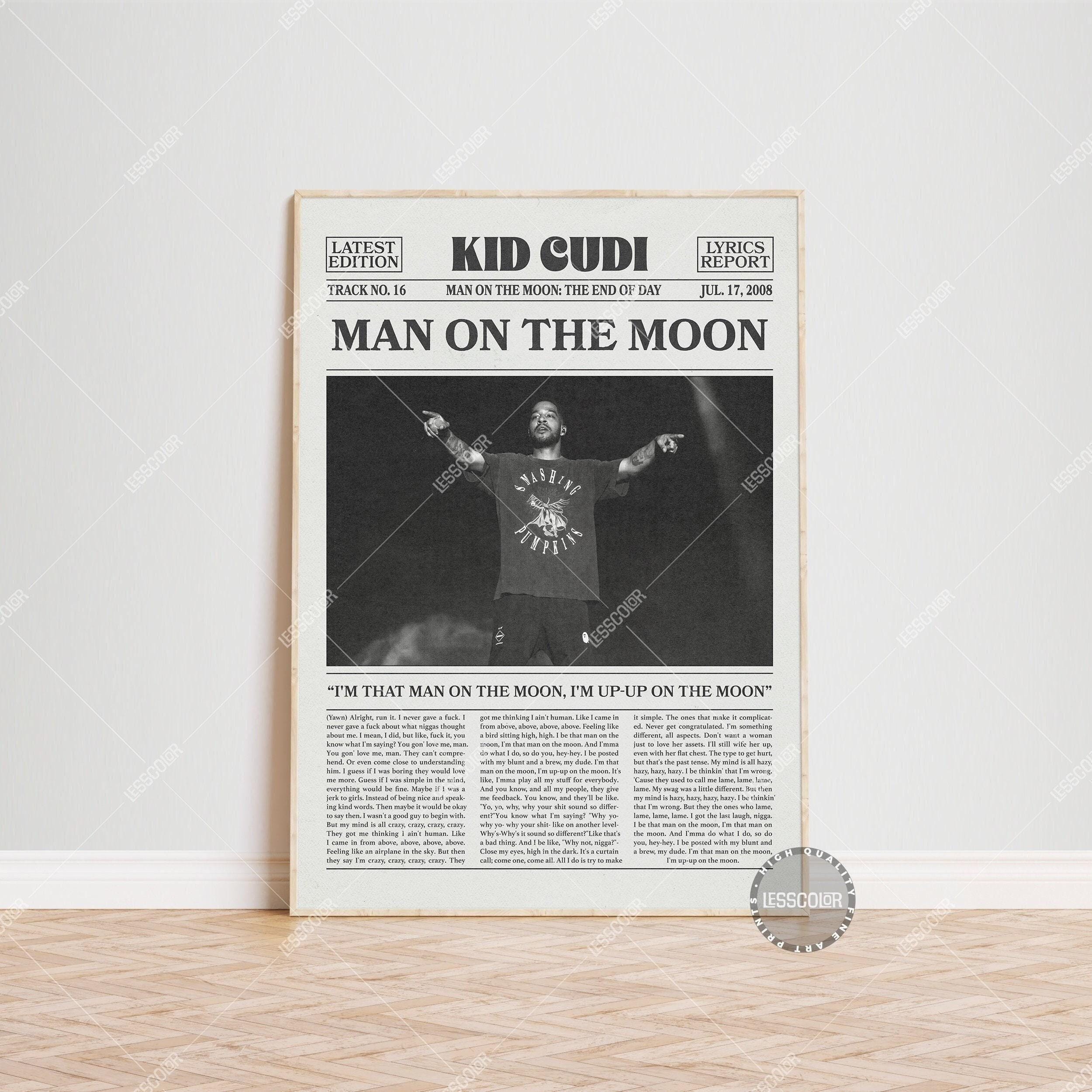 Kid Cudi Retro Newspaper Print, Man on the Moon: The End of Day Poster