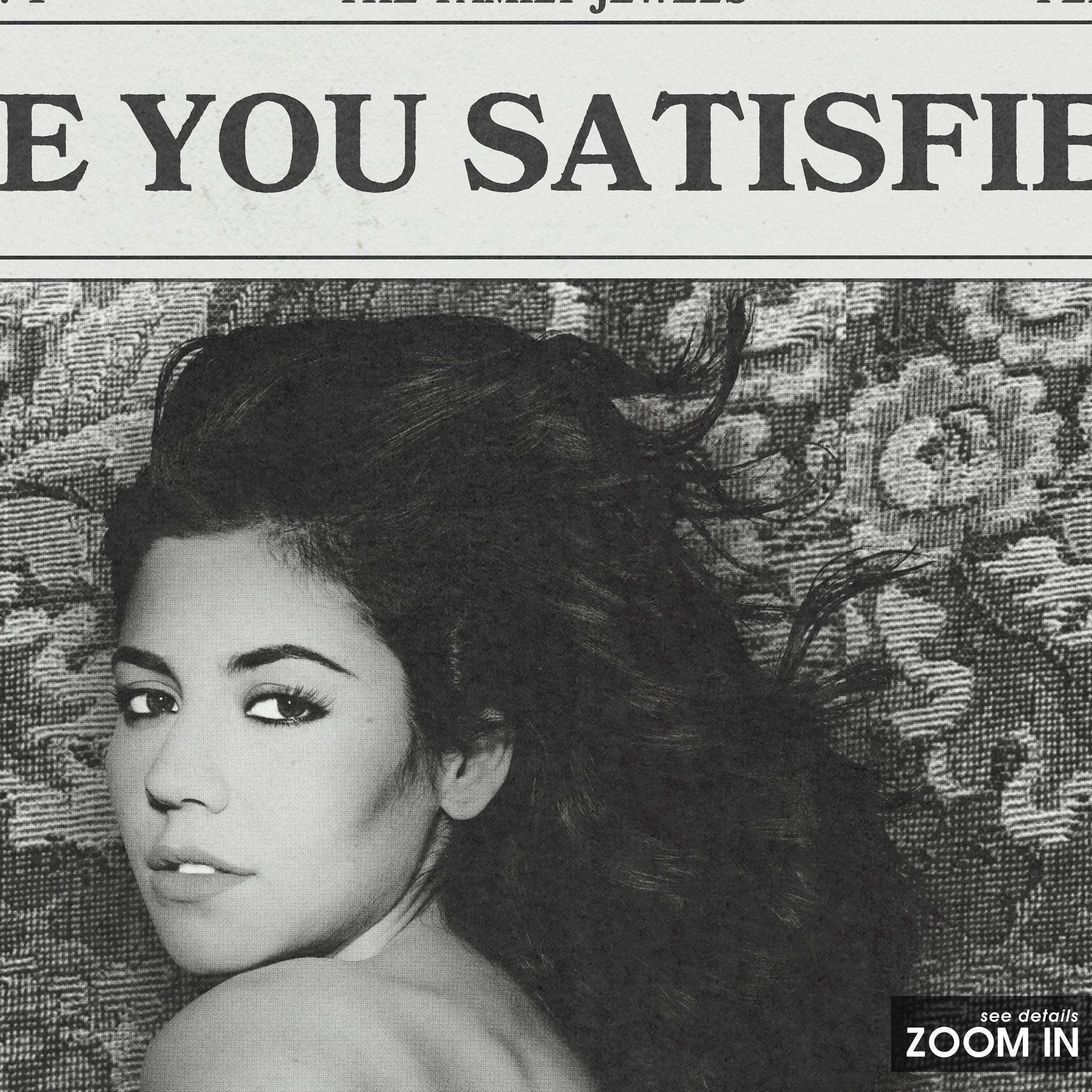 Marina Retro Newspaper Print, Are You Satisfied? Poster