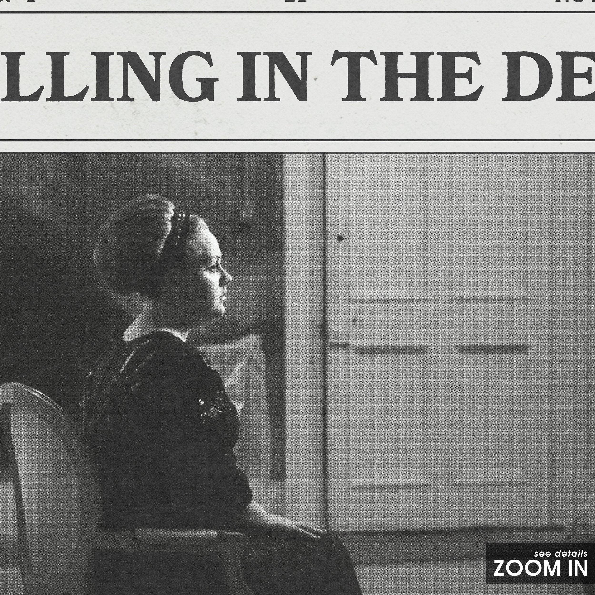 Adele Retro Newspaper Print, Rolling in the Deep Poster