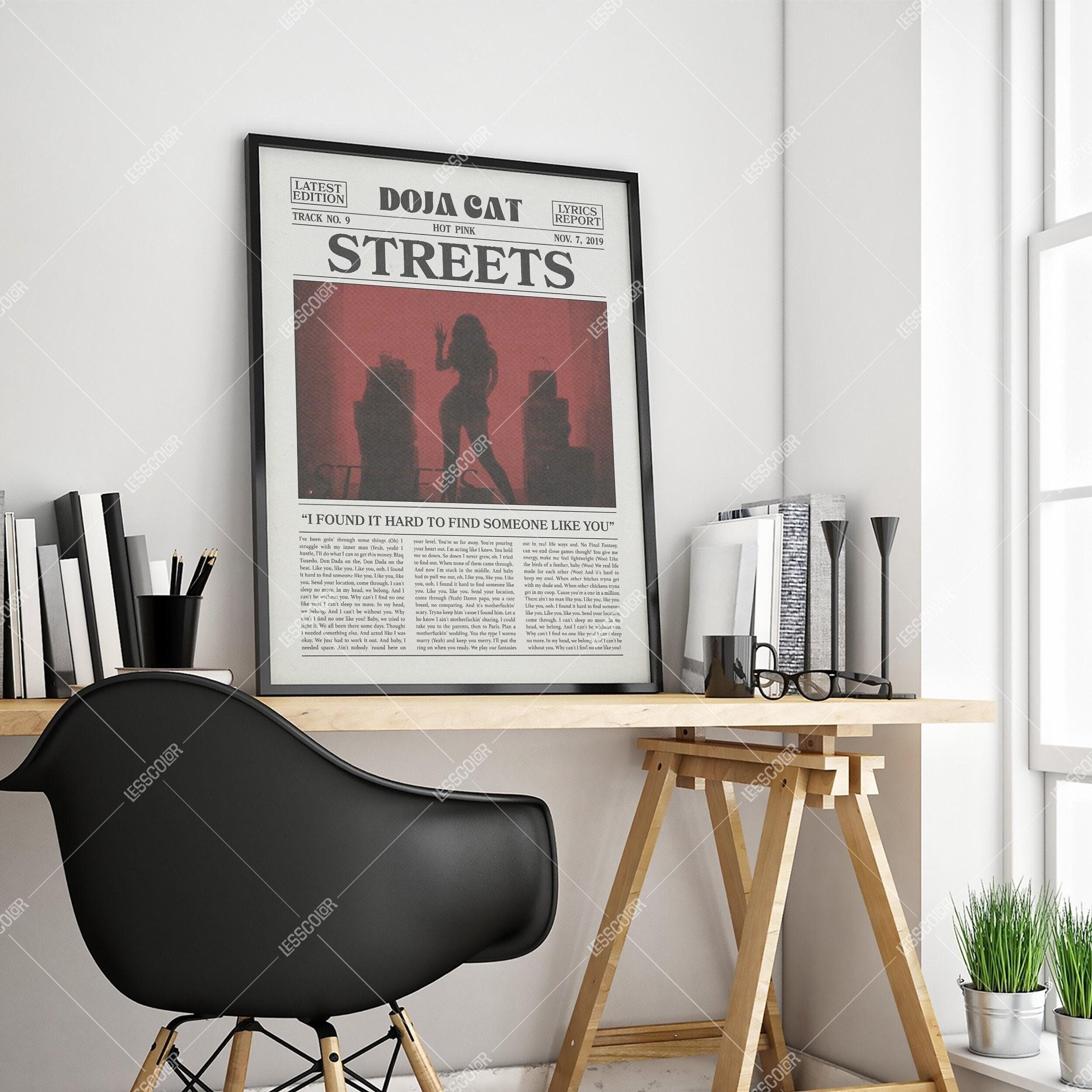 Doja Cat Retro Newspaper Print, Streets Poster