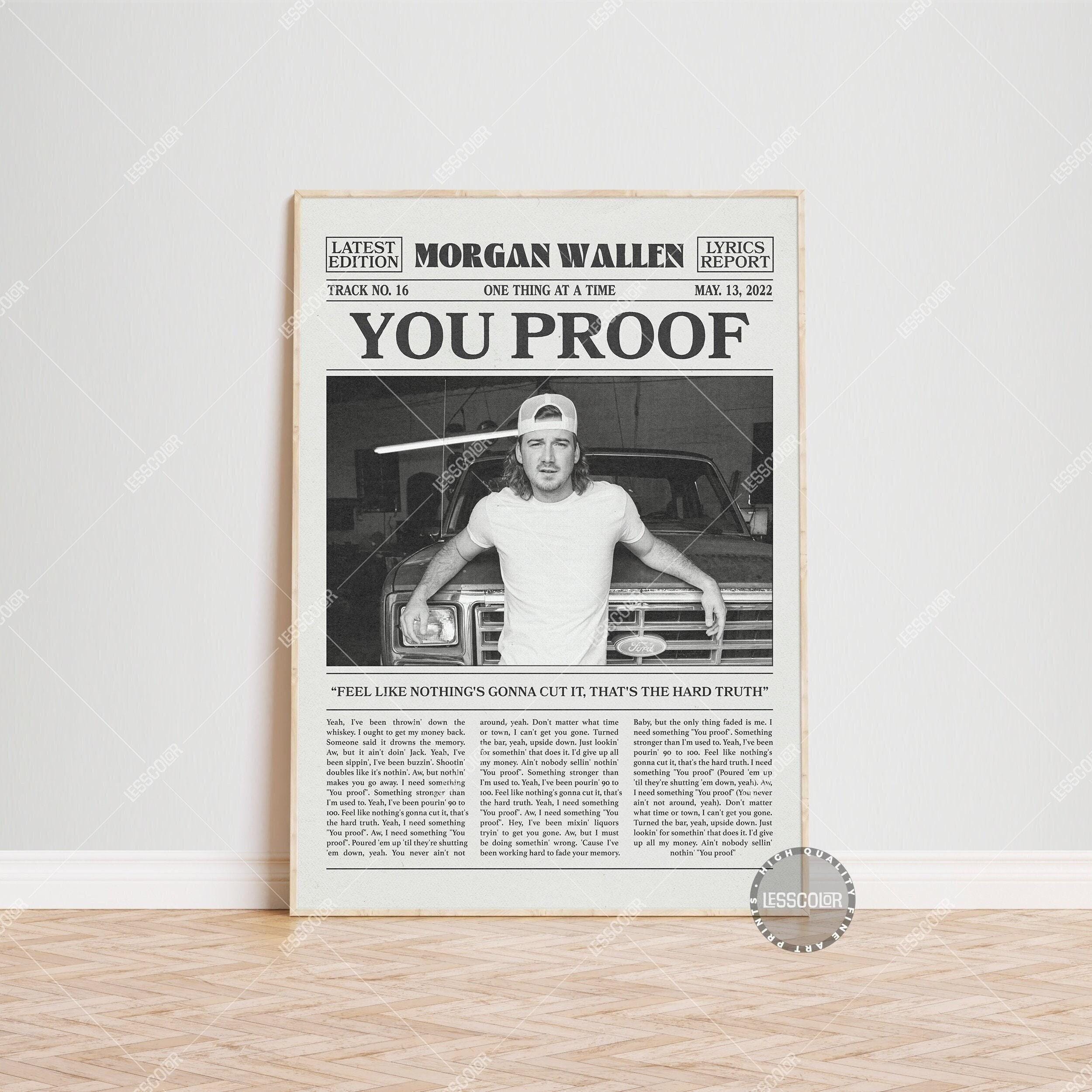 Morgan Wallen Retro Newspaper Print, You Proof Poster
