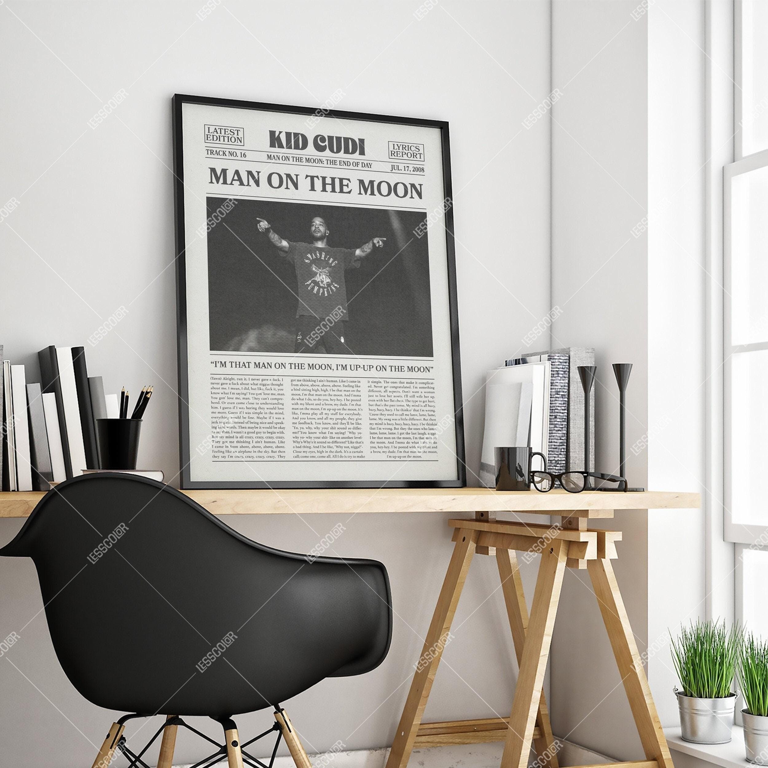 Kid Cudi Retro Newspaper Print, Man on the Moon: The End of Day Poster