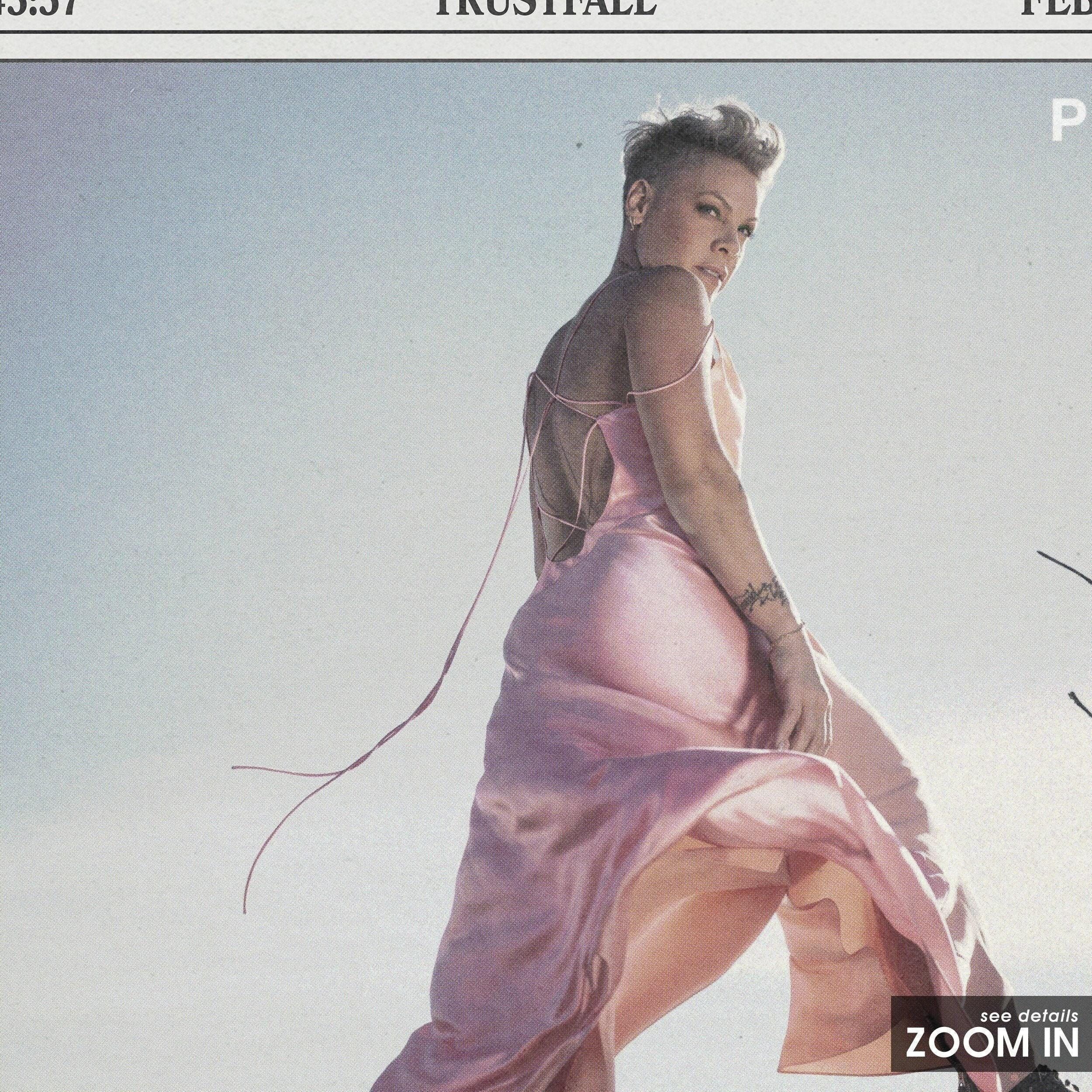 P!nk Retro Newspaper Print, Trustfall Poster