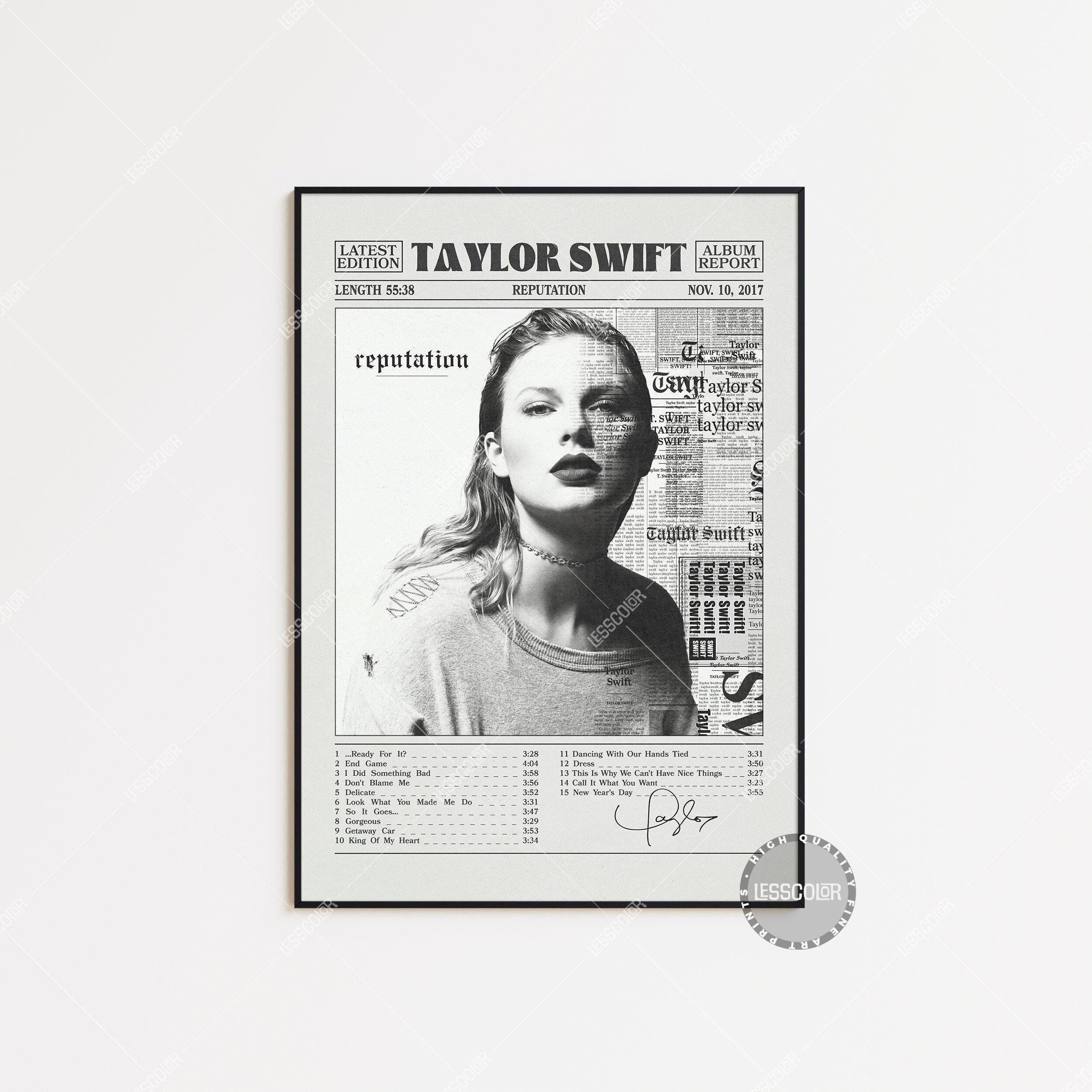 Taylor Swift Retro Newspaper Print, Reputation Poster