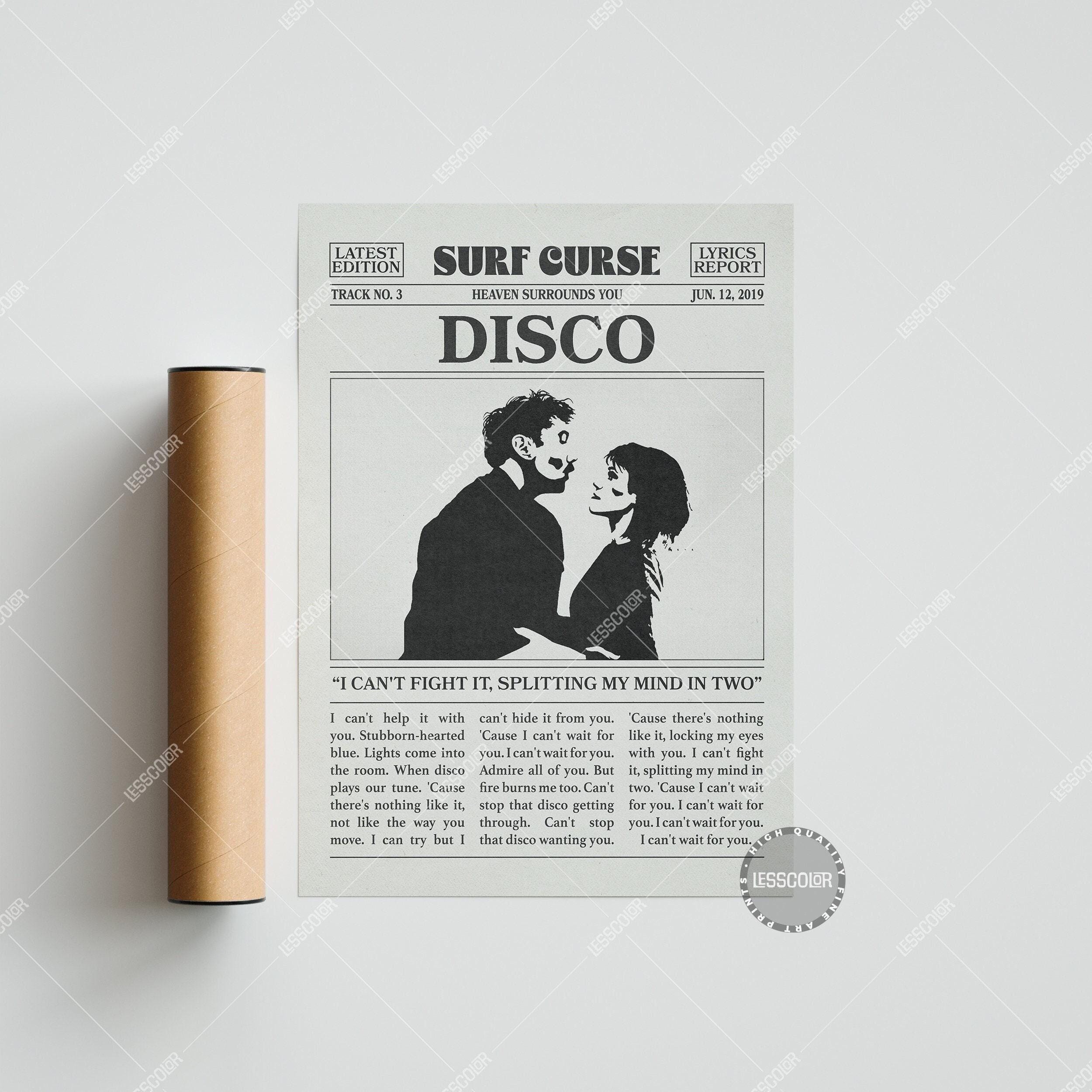 Surf Curse Retro Newspaper Print, Disco Poster
