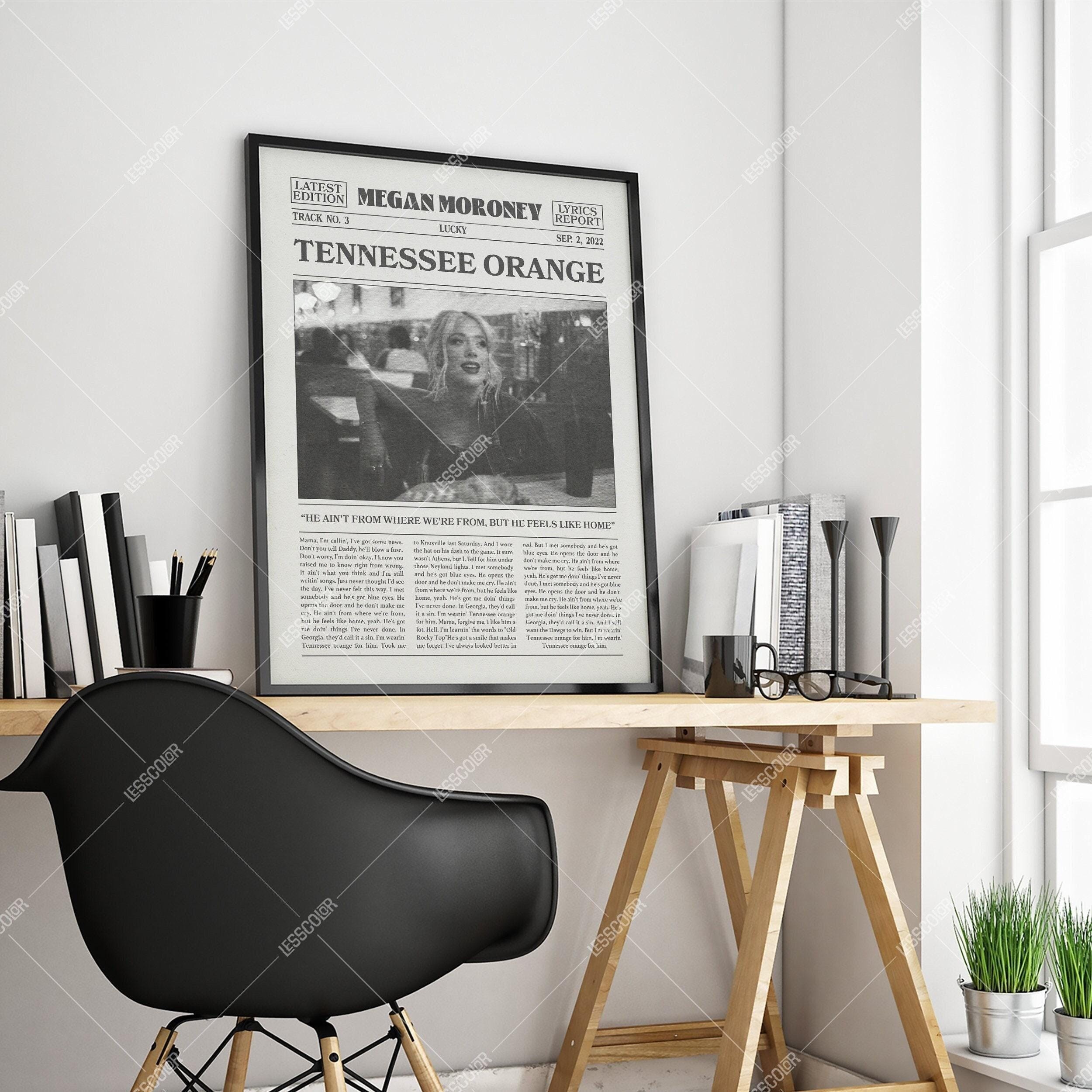 Megan Moroney Retro Newspaper Print, Tennessee Orange Poster