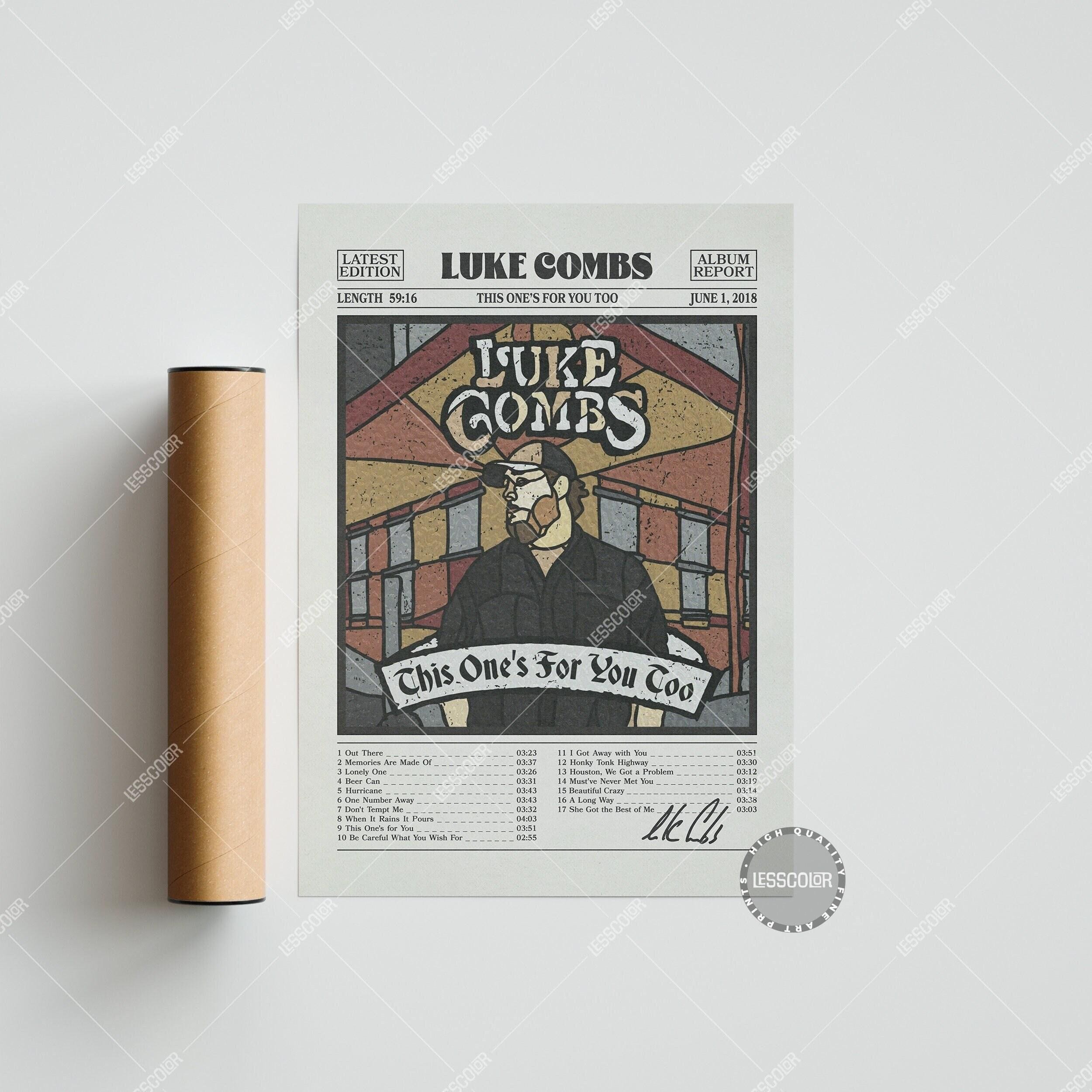 Luke Combs Retro Newspaper Print, This One’s For You Too Poster