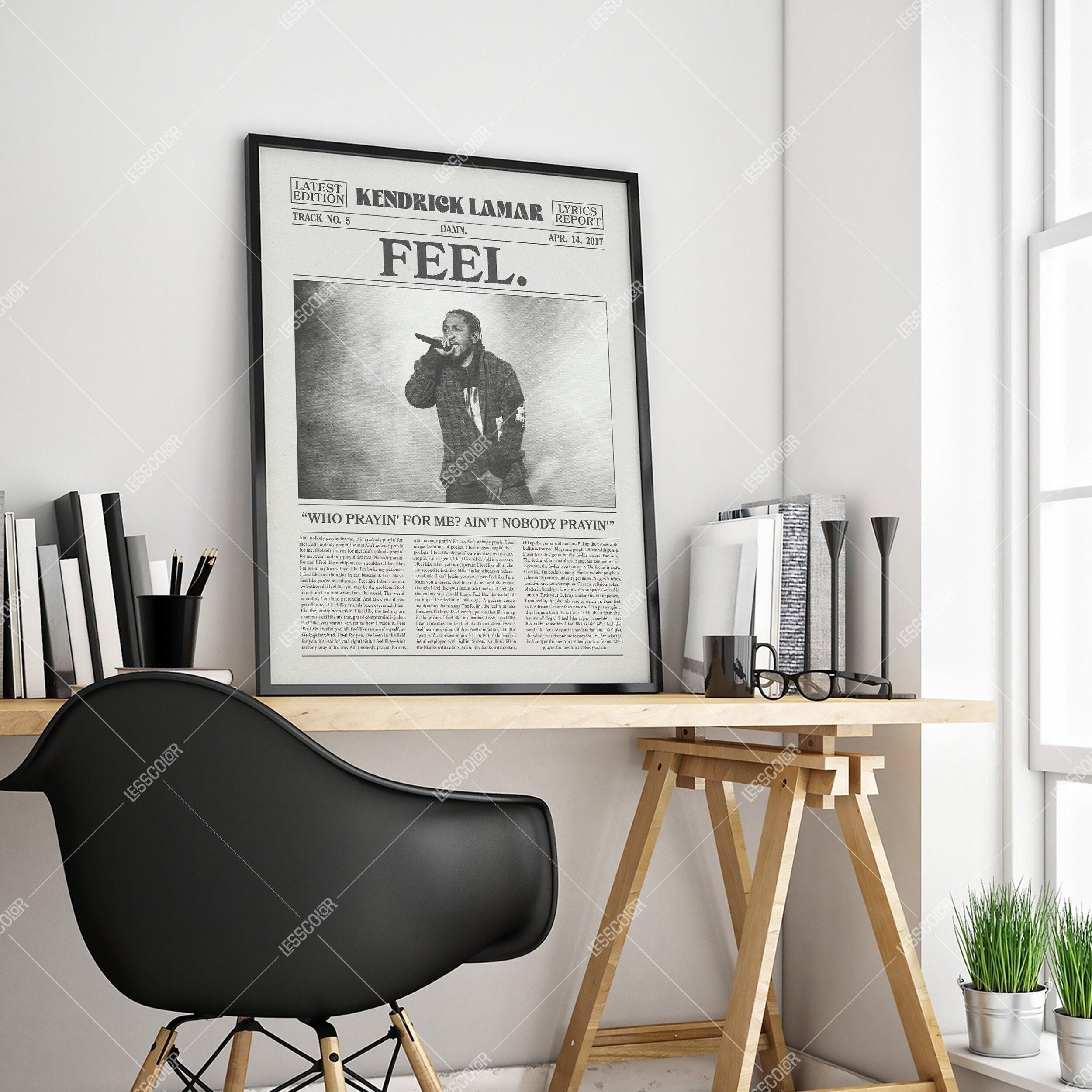 Kendrick Lamar Retro Newspaper Print, FEEL. Poster