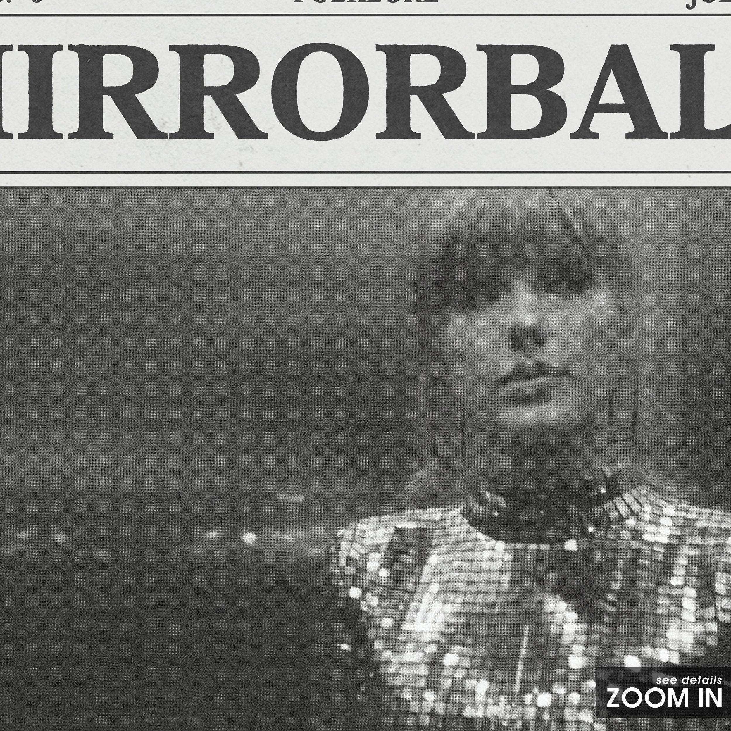 Taylor Swift Retro Newspaper Print, Mirrorball Poster