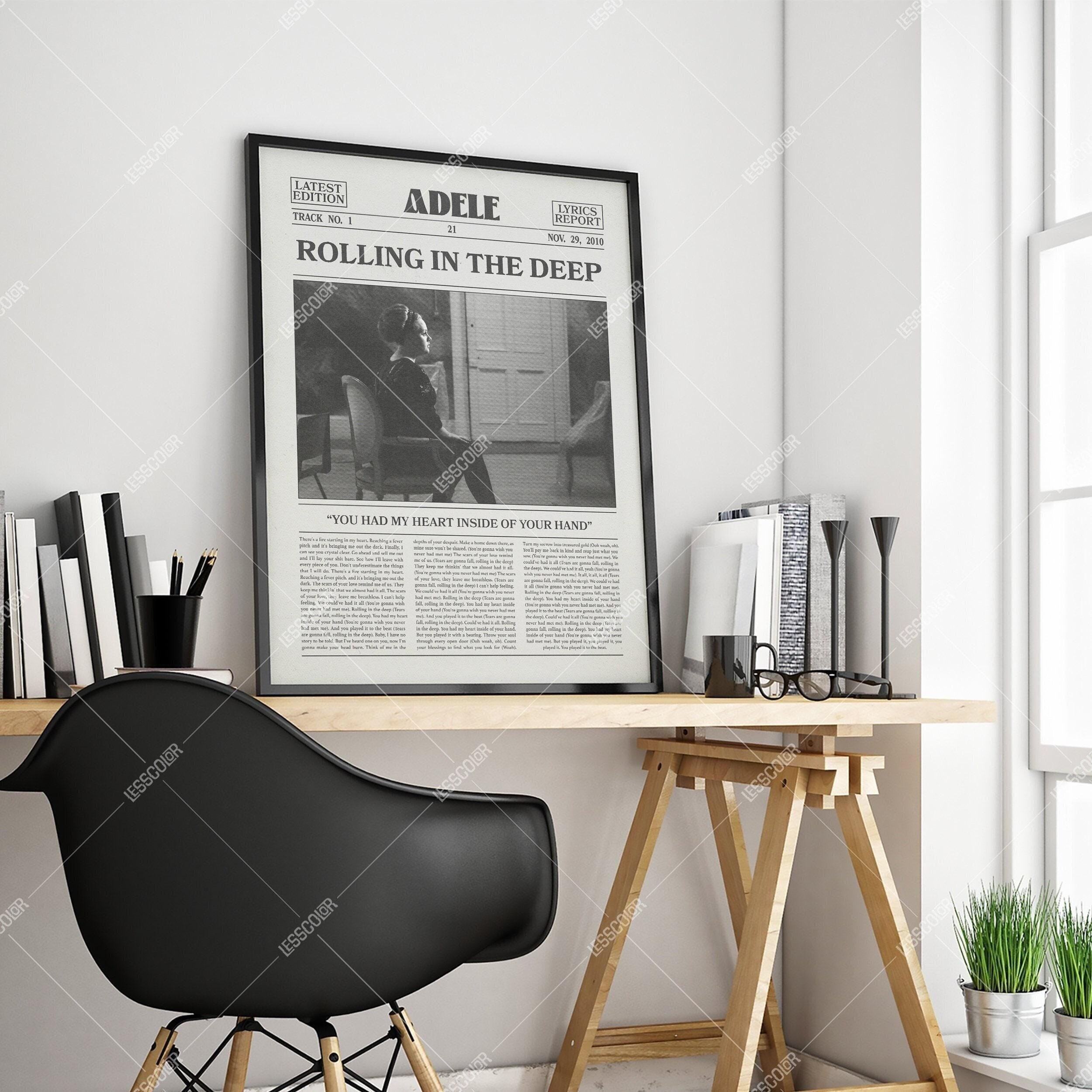 Adele Retro Newspaper Print, Rolling in the Deep Poster
