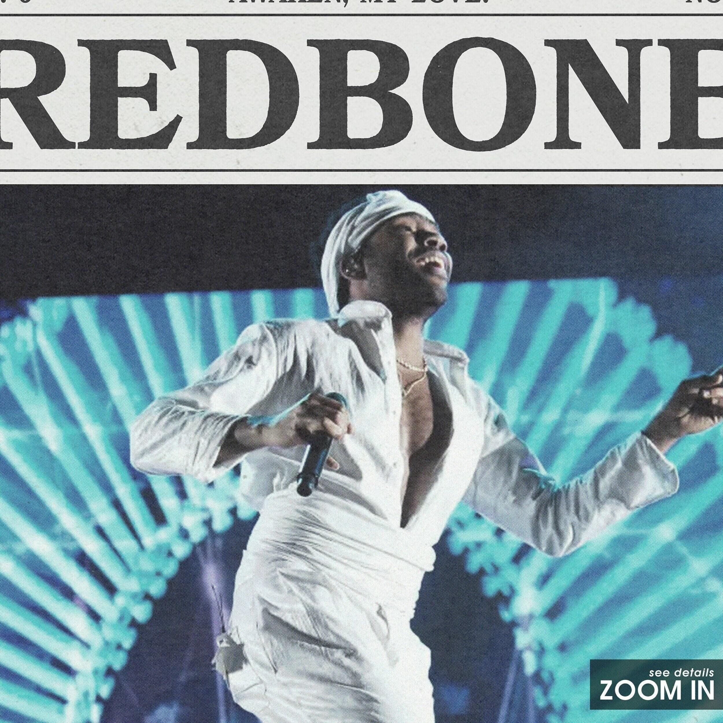 Childish Gambino Retro Newspaper Print, Redbone Poster