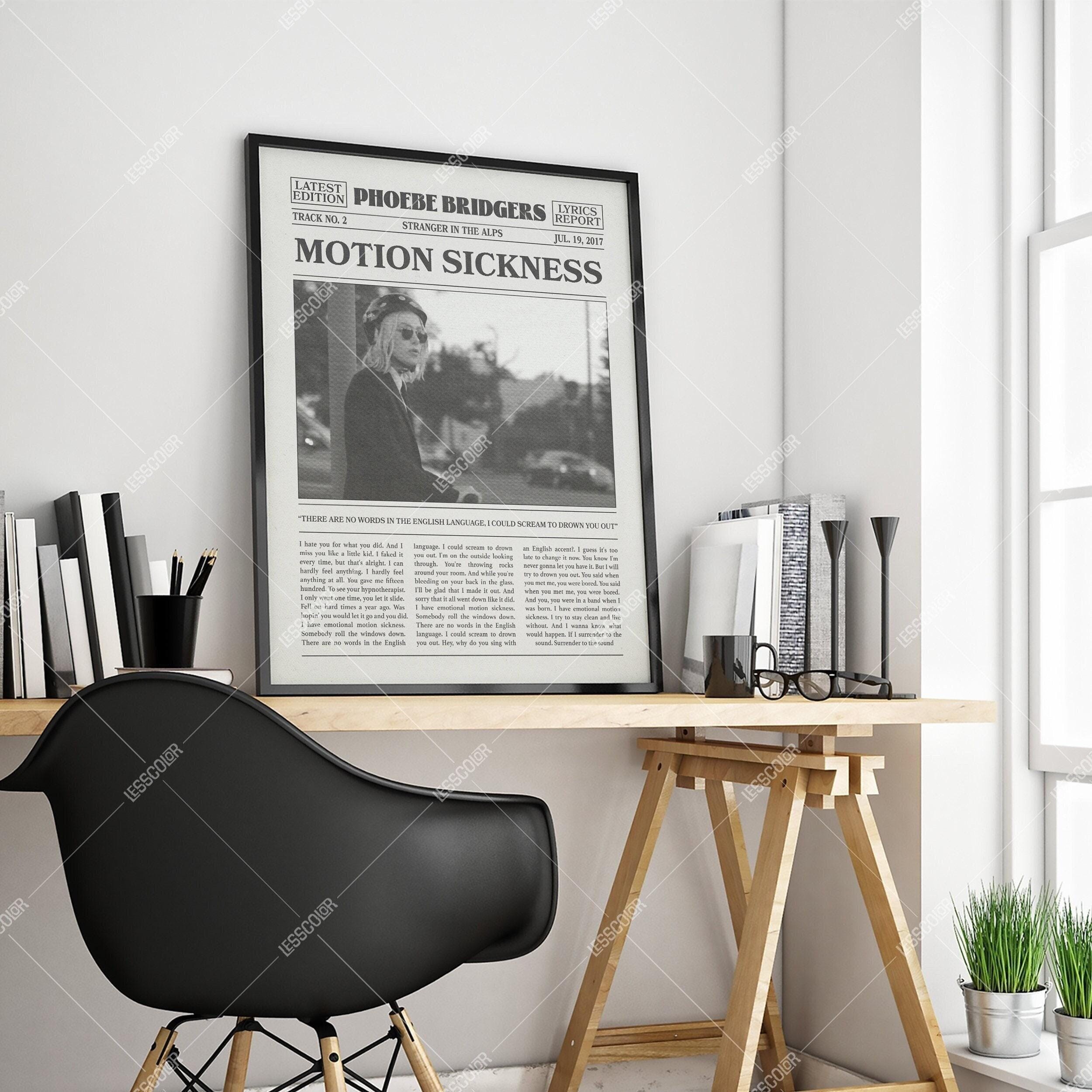 Phoebe Bridgers Retro Newspaper Print, Motion Sickness Poster