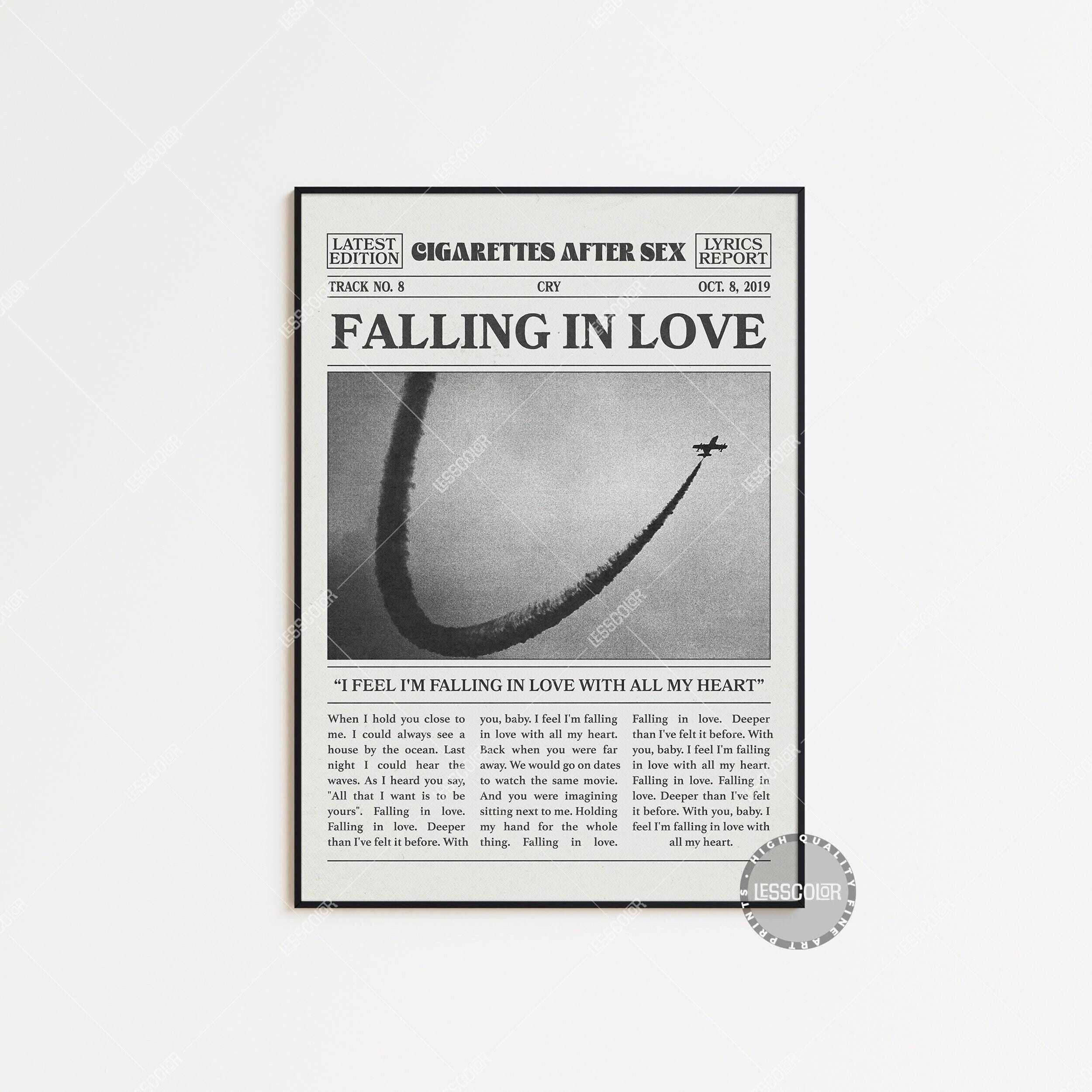 Cigarettes After Sex Retro Newspaper Print, Falling in Love Poster