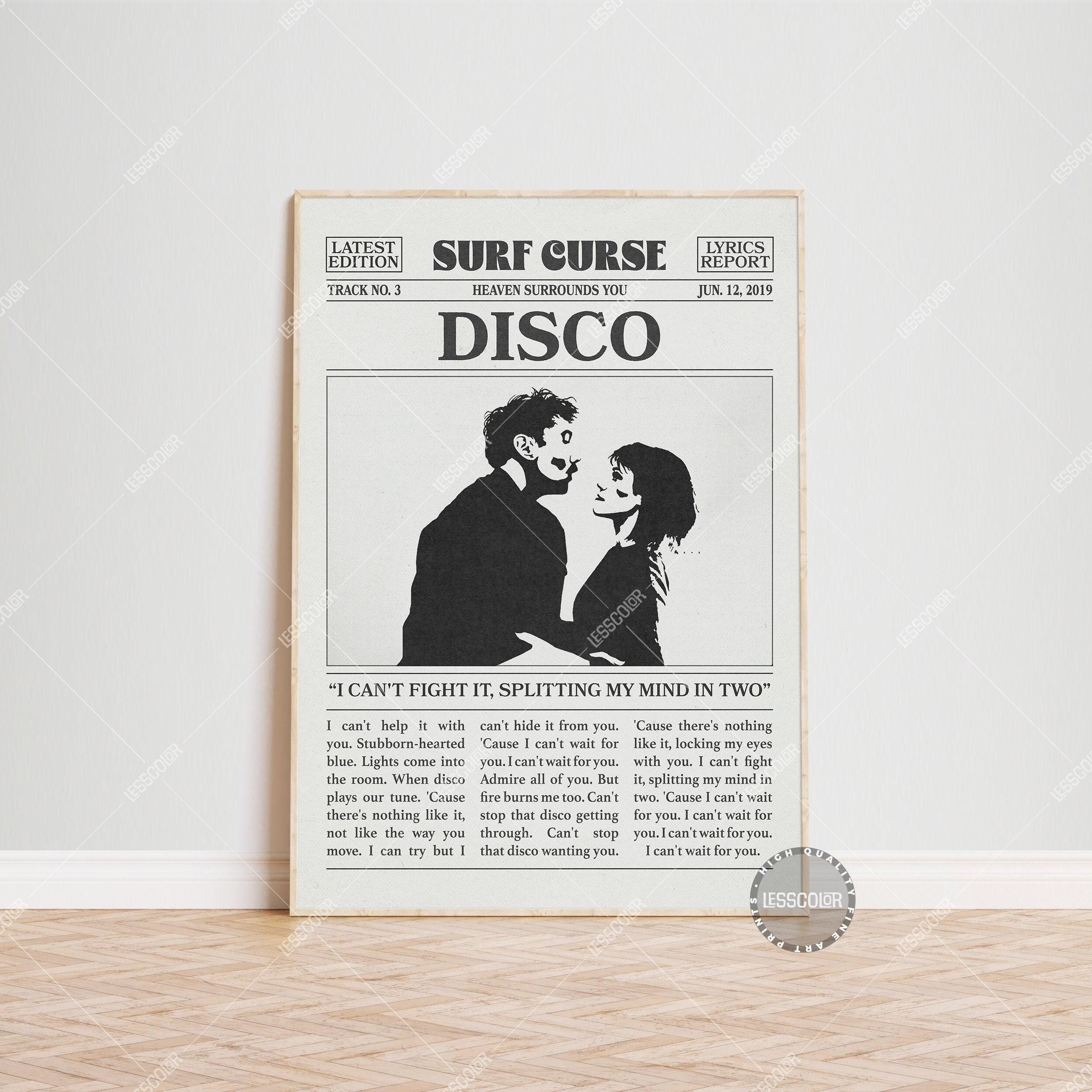 Surf Curse Retro Newspaper Print, Disco Poster