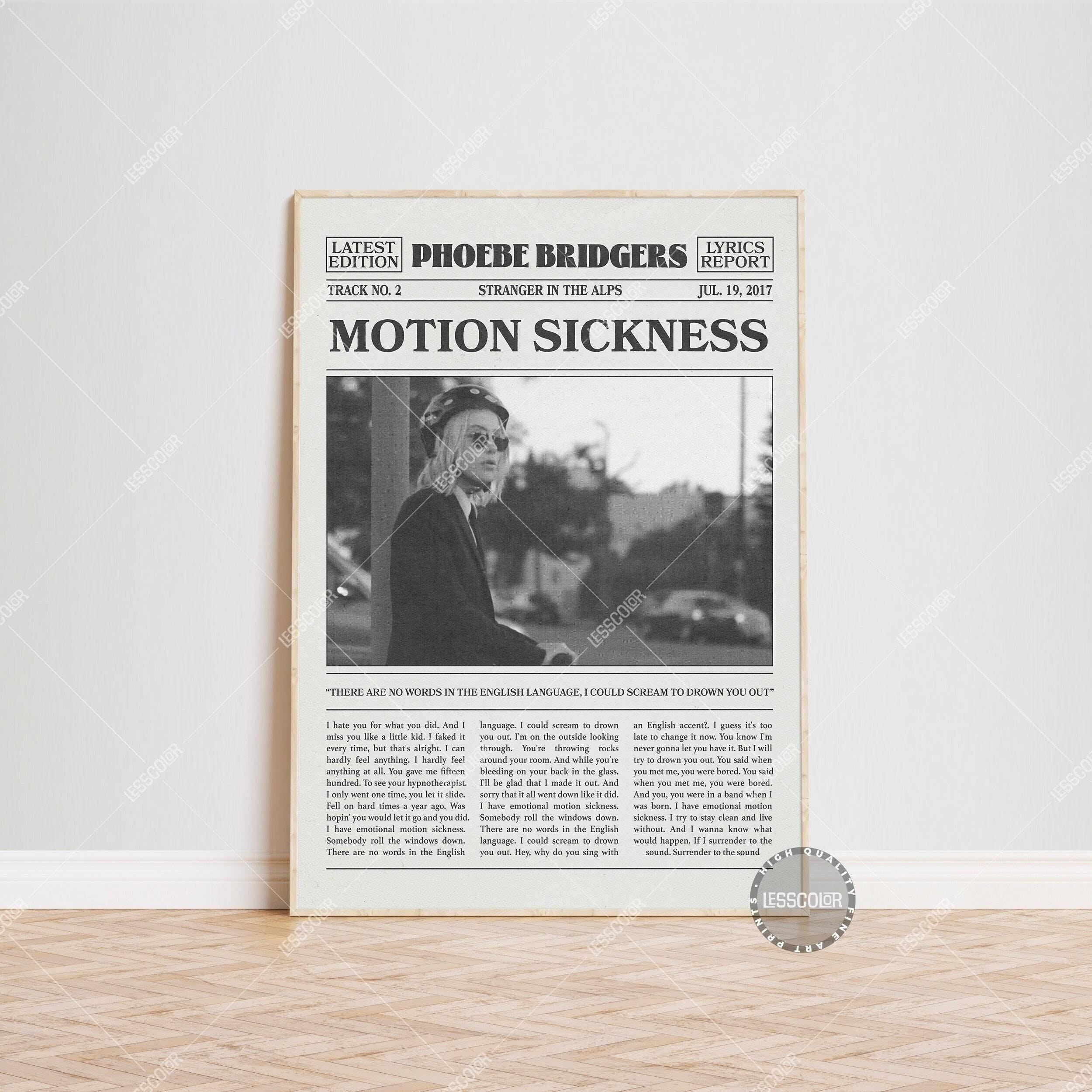 Phoebe Bridgers Retro Newspaper Print, Motion Sickness Poster