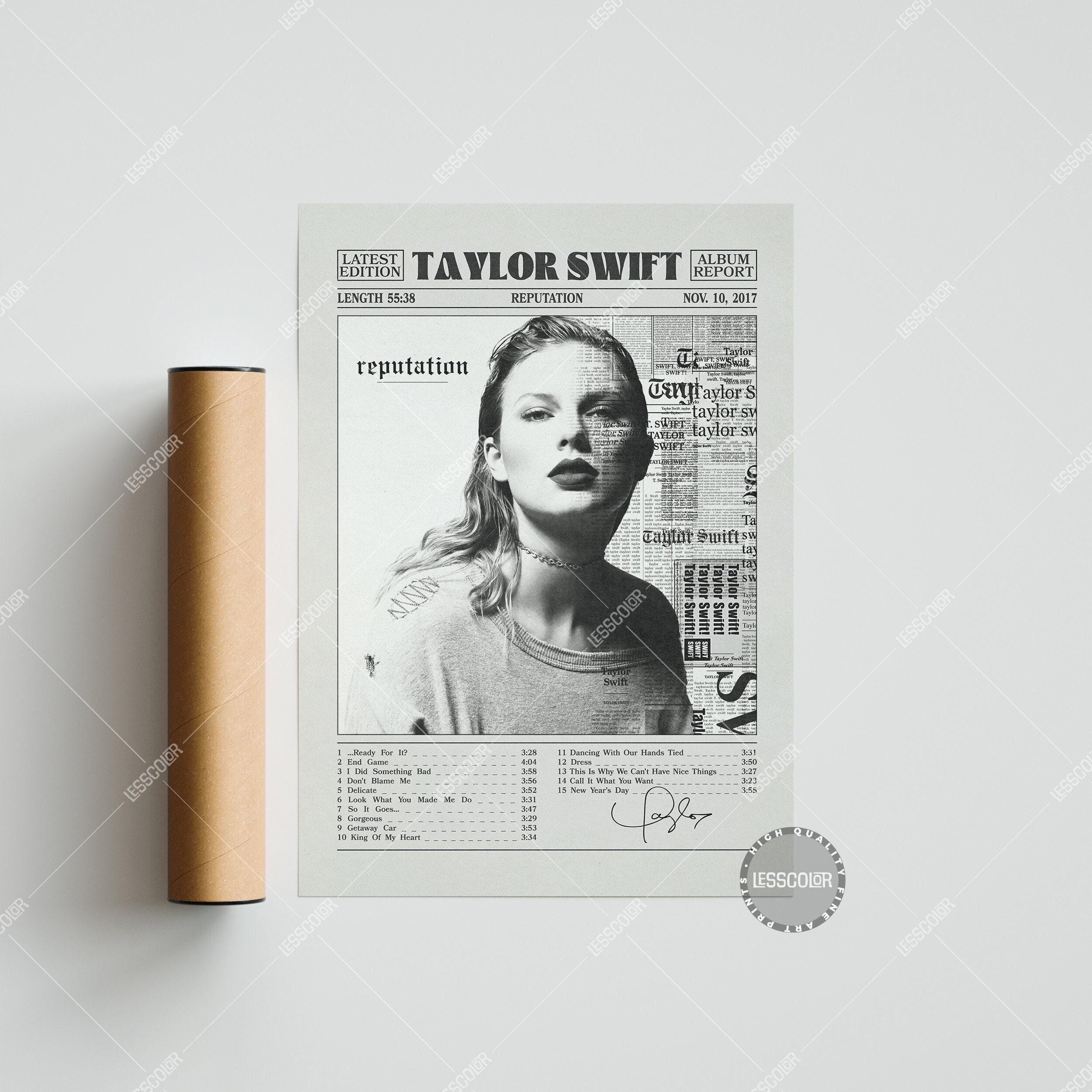 Taylor Swift Retro Newspaper Print, Reputation Poster