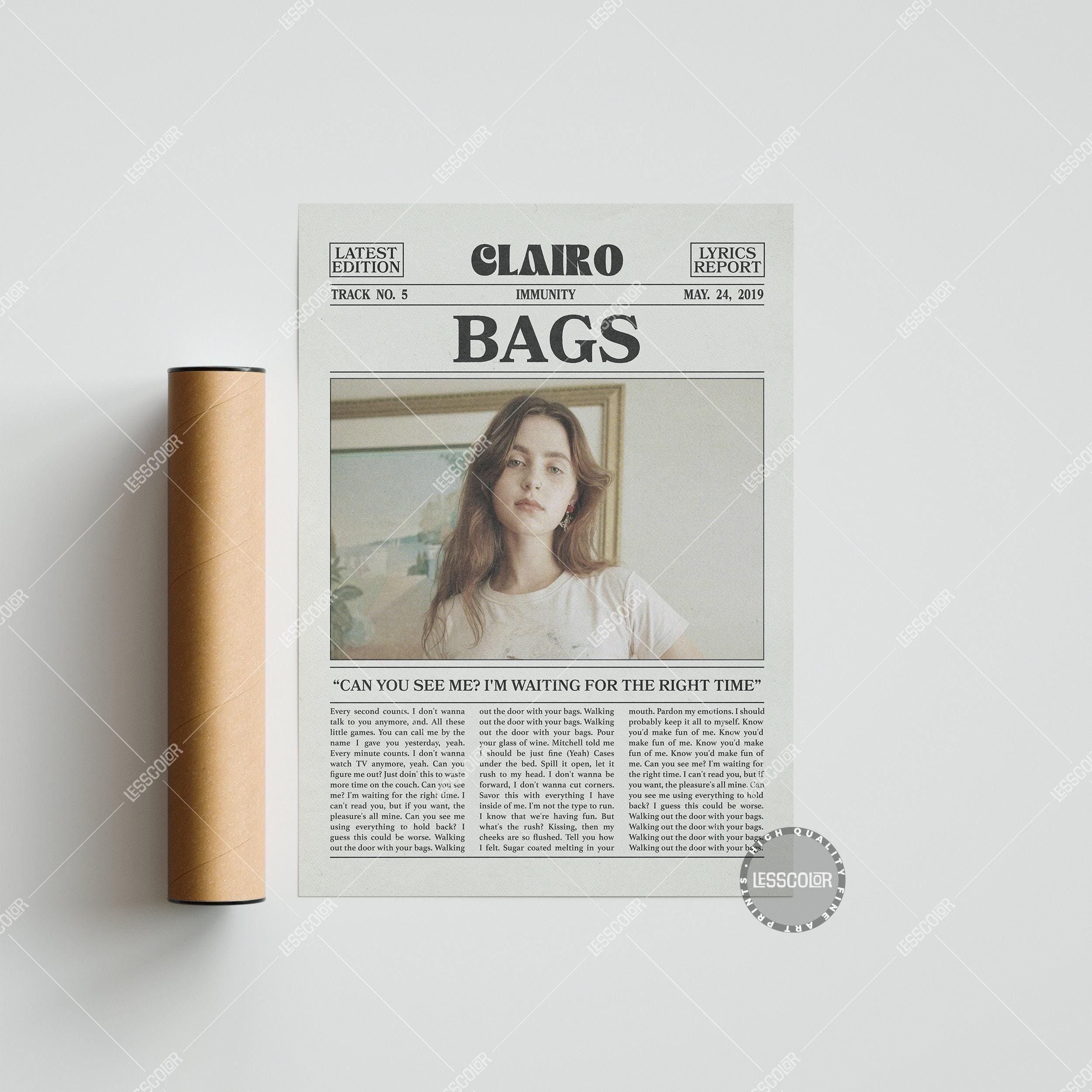 Clairo Retro Newspaper Print, Bags Poster