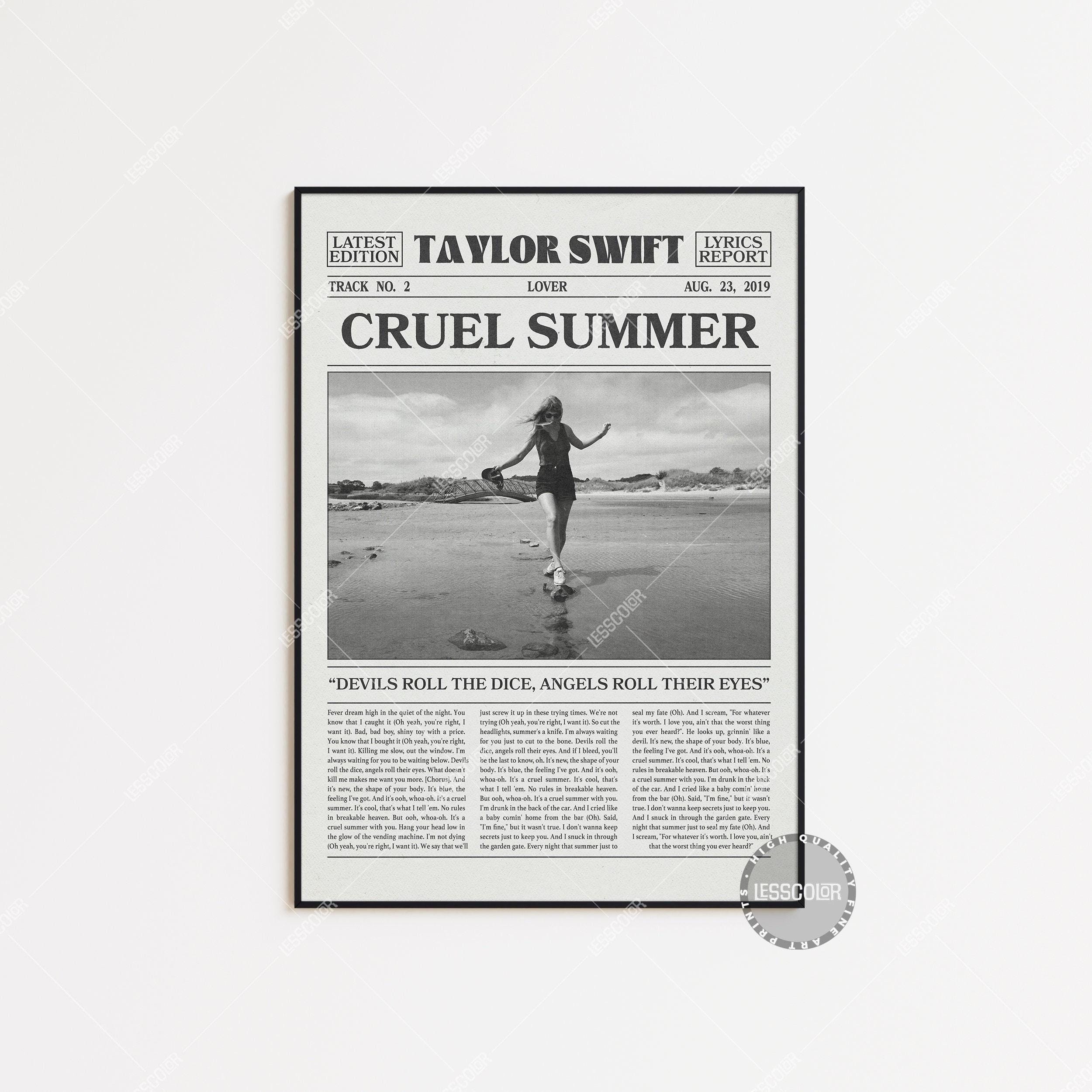 Taylor Swift Retro Newspaper Print, Cruel Summer Poster main variant image
