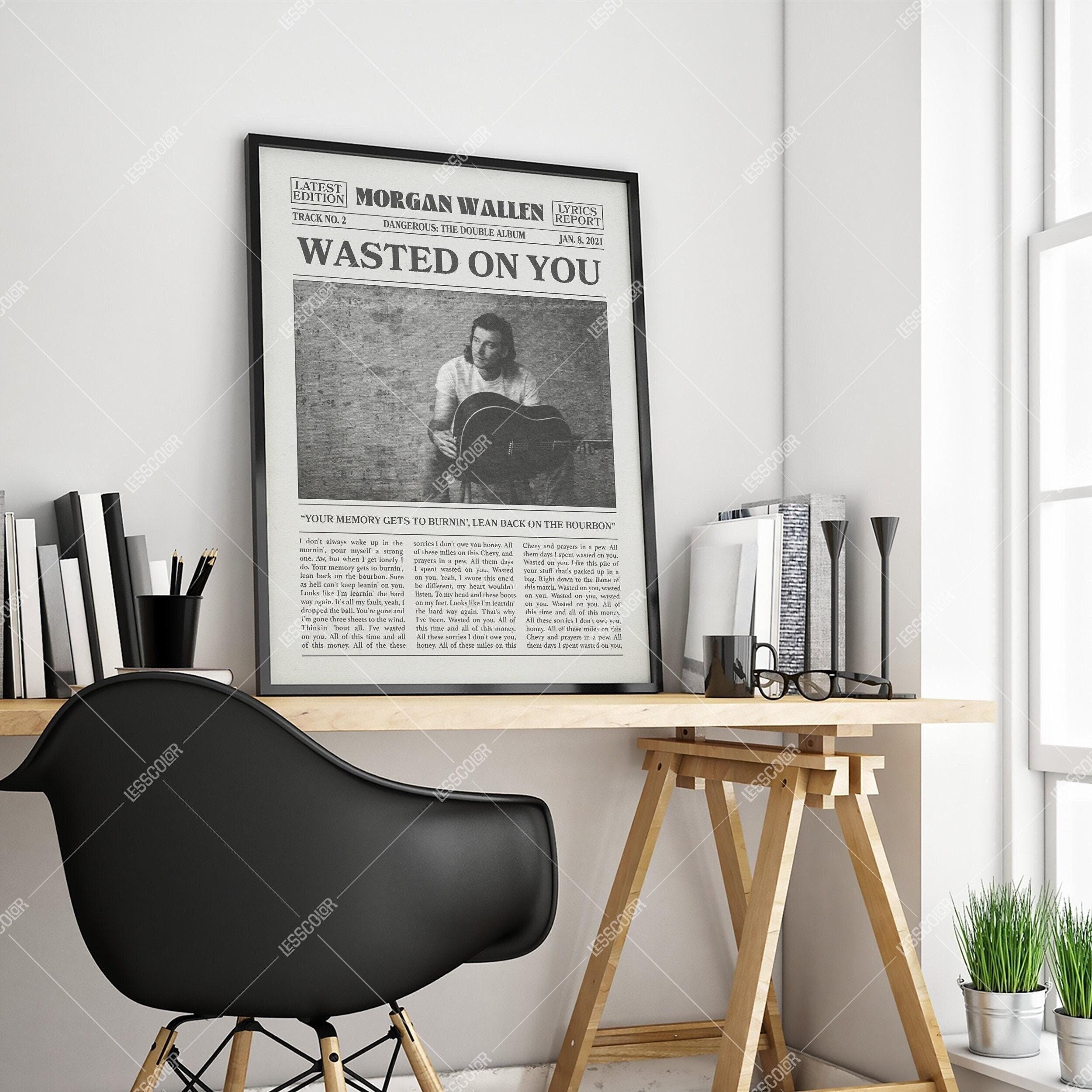 Morgan Wallen Retro Newspaper Print, Wasted on You Poster
