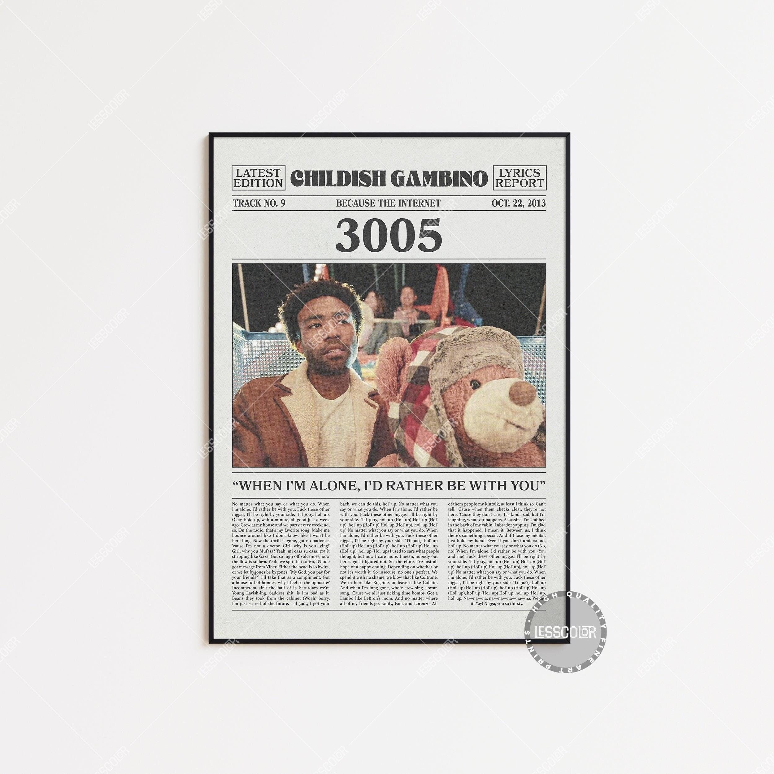 Childish Gambino Retro Newspaper Print, 3005 Poster
