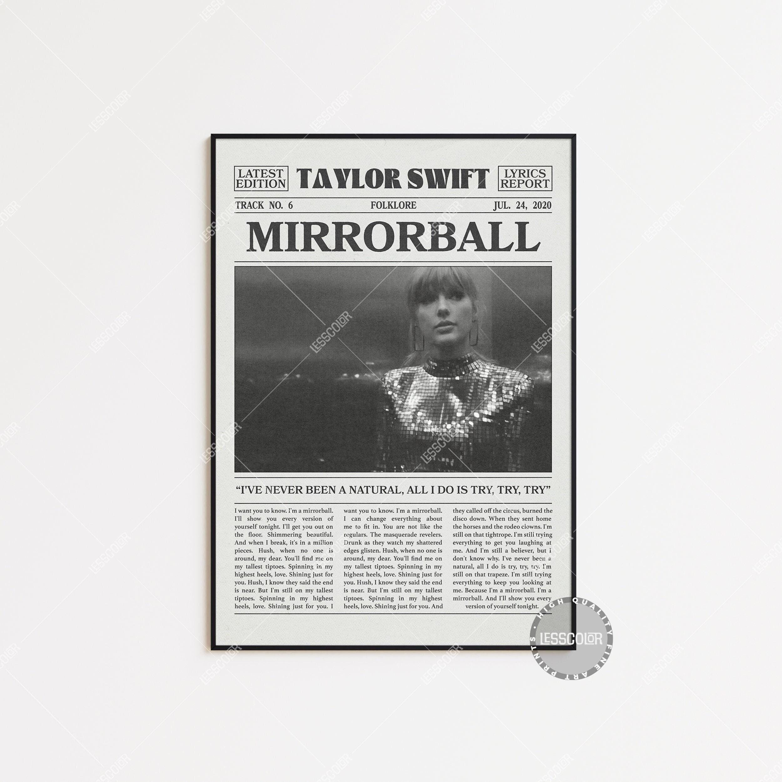Taylor Swift Retro Newspaper Print, Mirrorball Poster main variant image