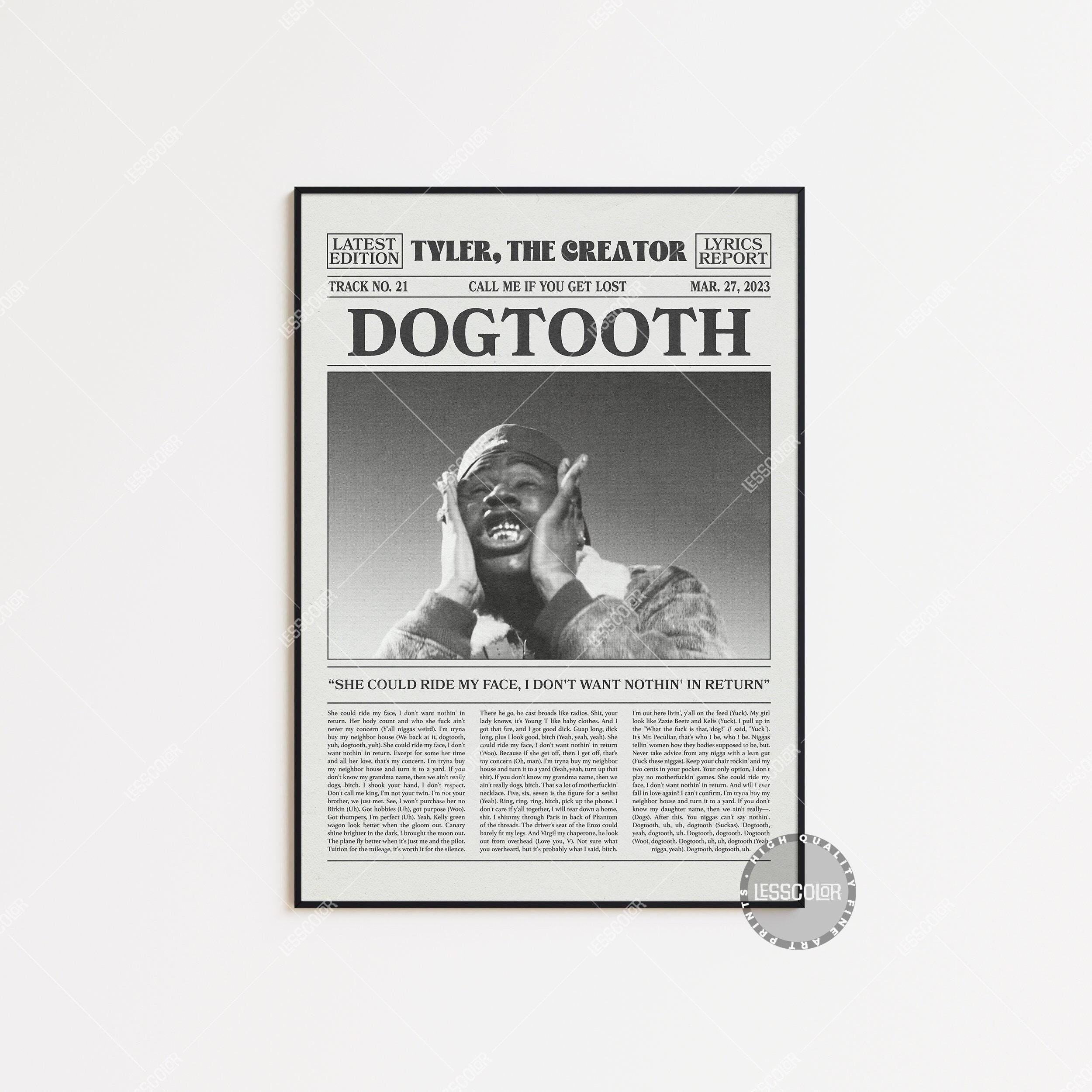 Tyler, The Creator Retro Newspaper Print