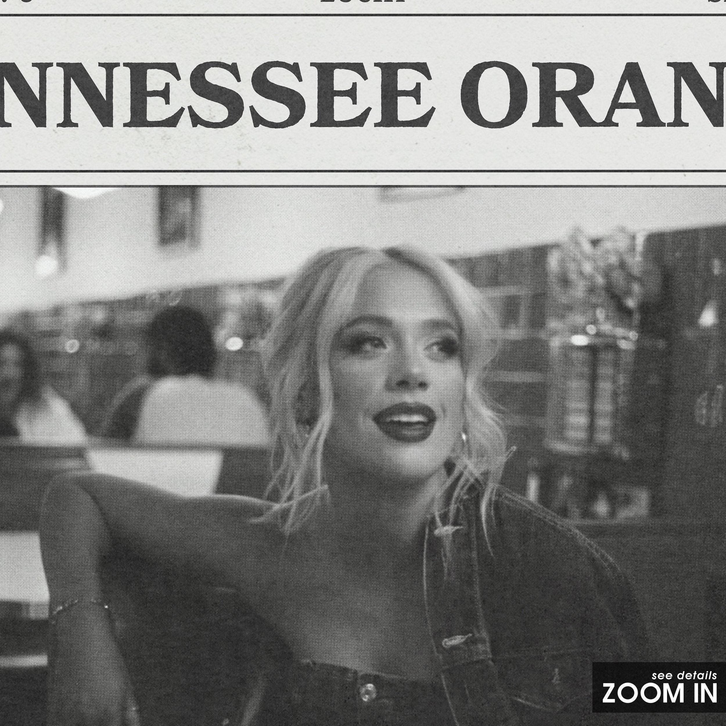 Megan Moroney Retro Newspaper Print, Tennessee Orange Poster