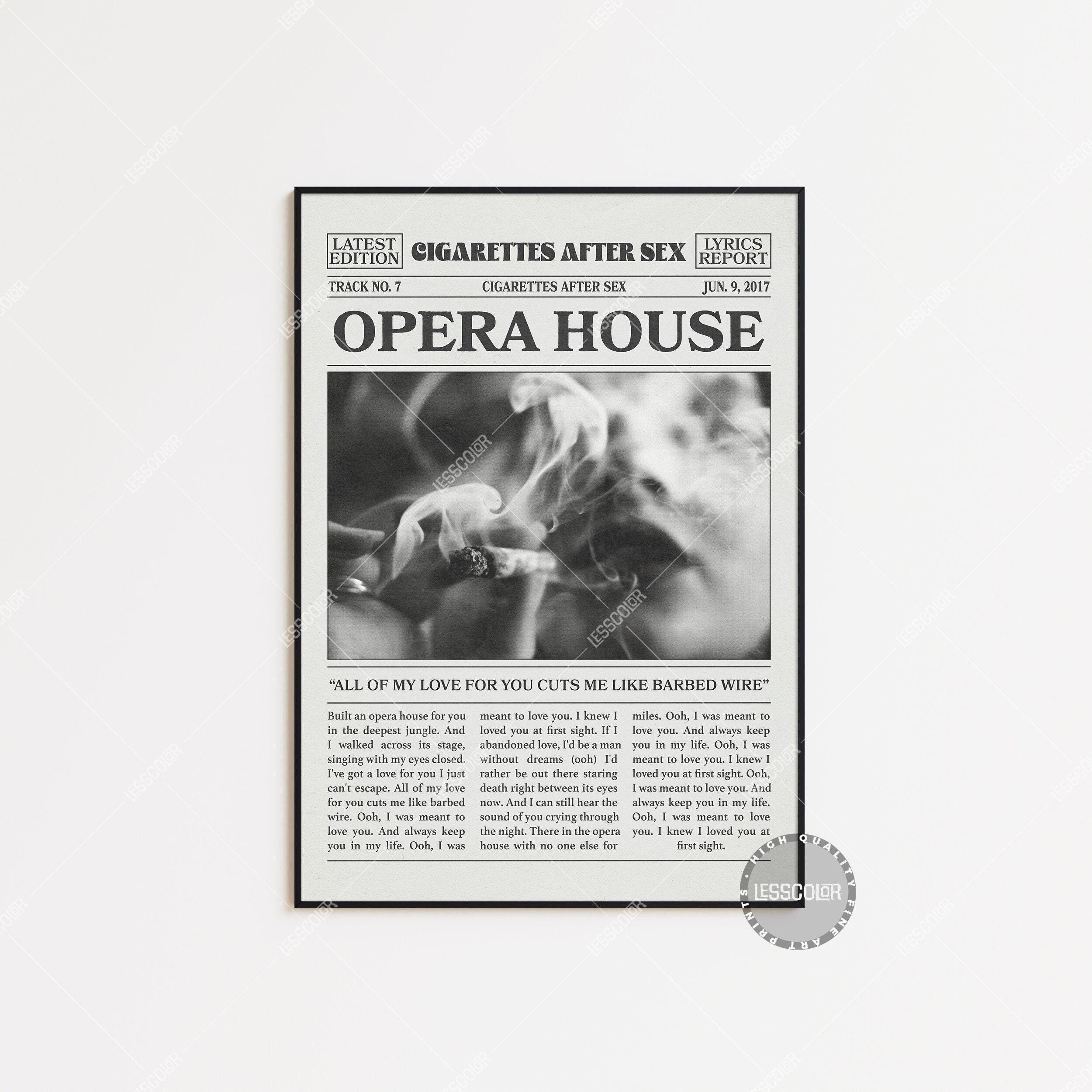 Cigarettes After Sex Retro Newspaper Print, Opera House Poster